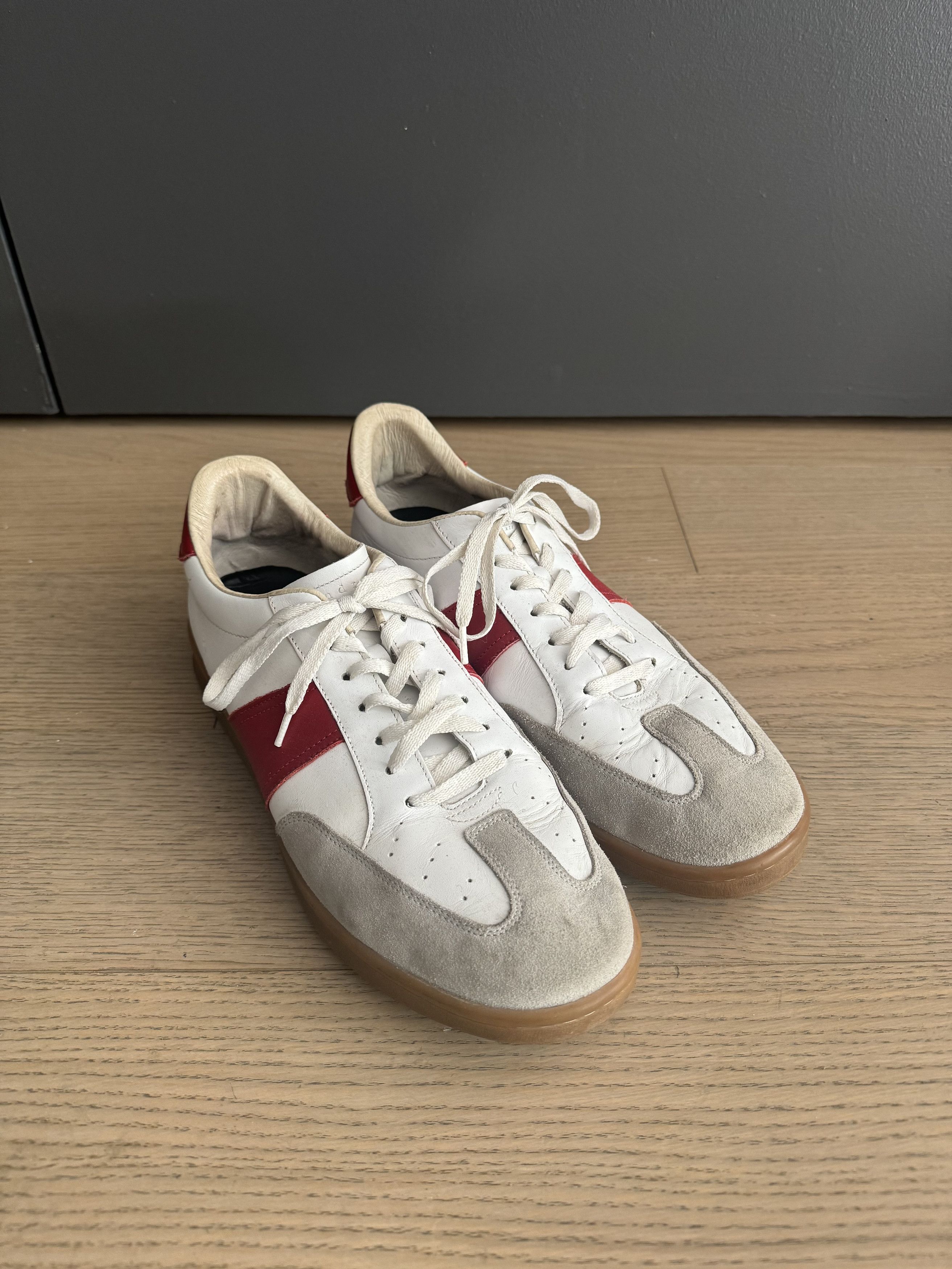 Sandro Sporty Suede and Red Stripe Leather Sneakers Size US 10 / EU 43 - 1 Thumbnail