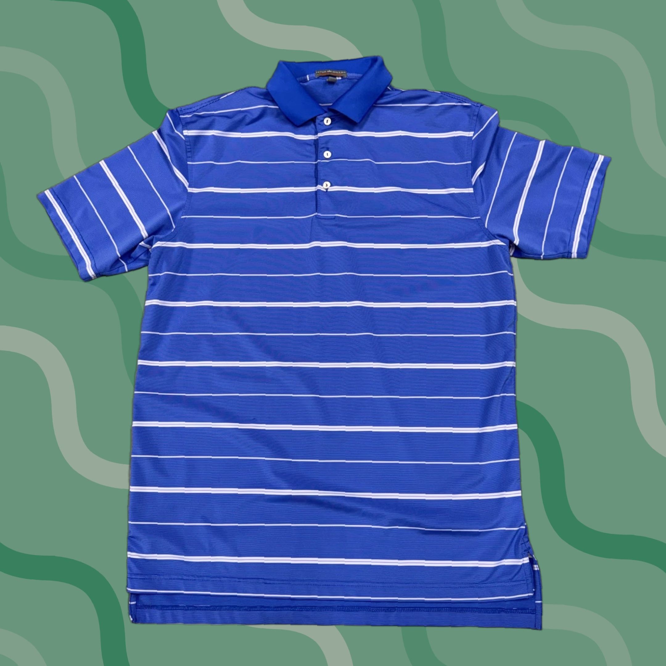 Peter Millar Peter Millar Polo Shirt Mens M Blue Stripe Summer Comfort Golf Performance Size US M / EU 48-50 / 2 - 1 Thumbnail