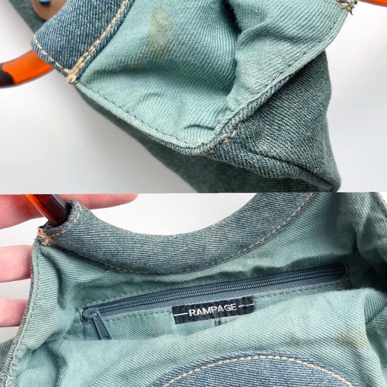 Vintage VINTAGE Rampage Denim Shoulder Bag Purse Floral Studded McBling Fairy Grunge Y2K Blue Bag Womens Size ONE SIZE - 5 Thumbnail