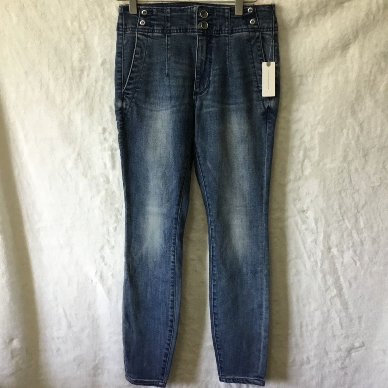 Anthropologie Anthropologie Pilcro Blue High-rise Skinny Jeans Size 28" / US 6 / IT 42 - 2 Thumbnail