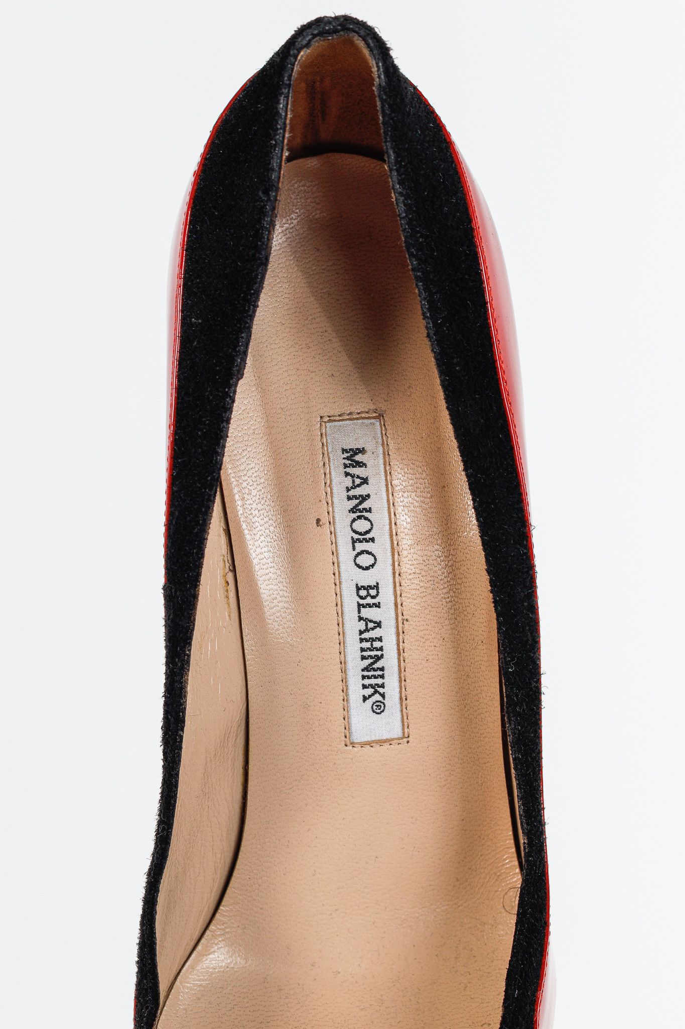 Manolo Blahnik Manolo Blahnik Pretati Red Patent & Suede Pumps Size US 7.5 / IT 37.5 - 8 Thumbnail