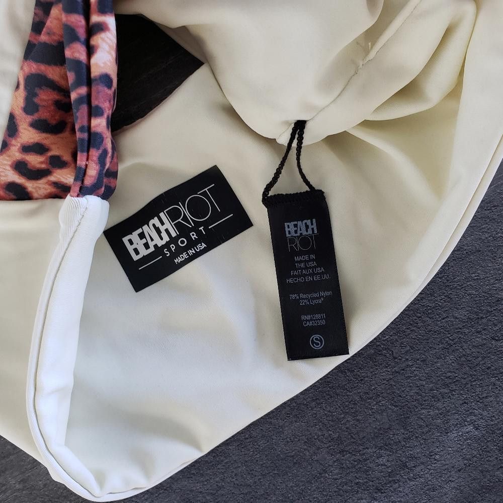 Designer Beach Riot | Ivory-Leopard | Bowie Sport Bra Size ONE SIZE - 6 Thumbnail