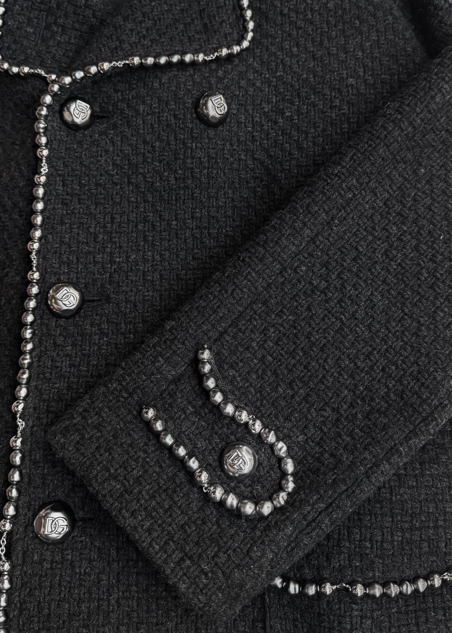 Dolce & Gabbana Dolce & Gabbana FW21 Runway Metal Pearls Tweed Coat Size US S / EU 44-46 / 1 - 6 Thumbnail