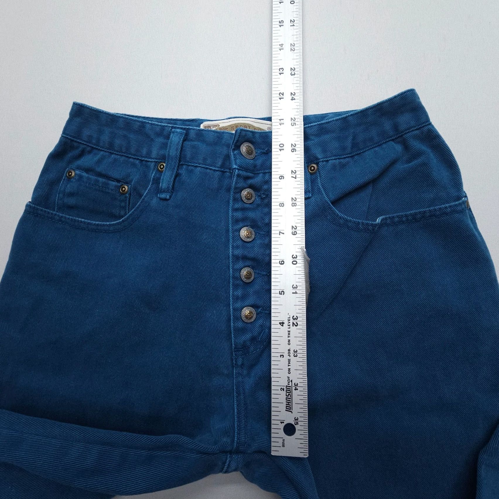Vintage VINTAGE Paris Sport Club High Rise Mom Jeans Size 8 Blue 90s Denim 5-Pocket Exposed Button Fly Womens Jeans Size 30" / US 8 / IT 44 - 6 Thumbnail