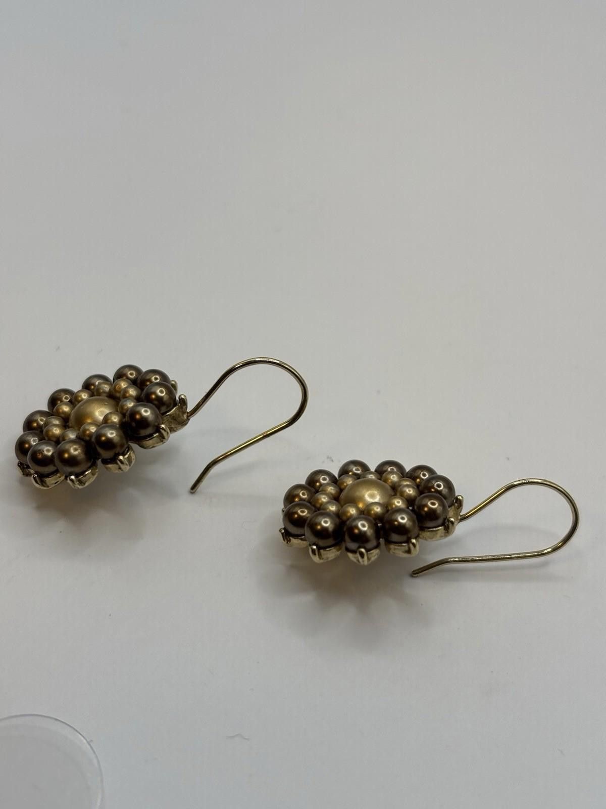 Other Carolee Drop Brushed Goldtone Earrings Floral Pattern Marked Size ONE SIZE - 4 Thumbnail