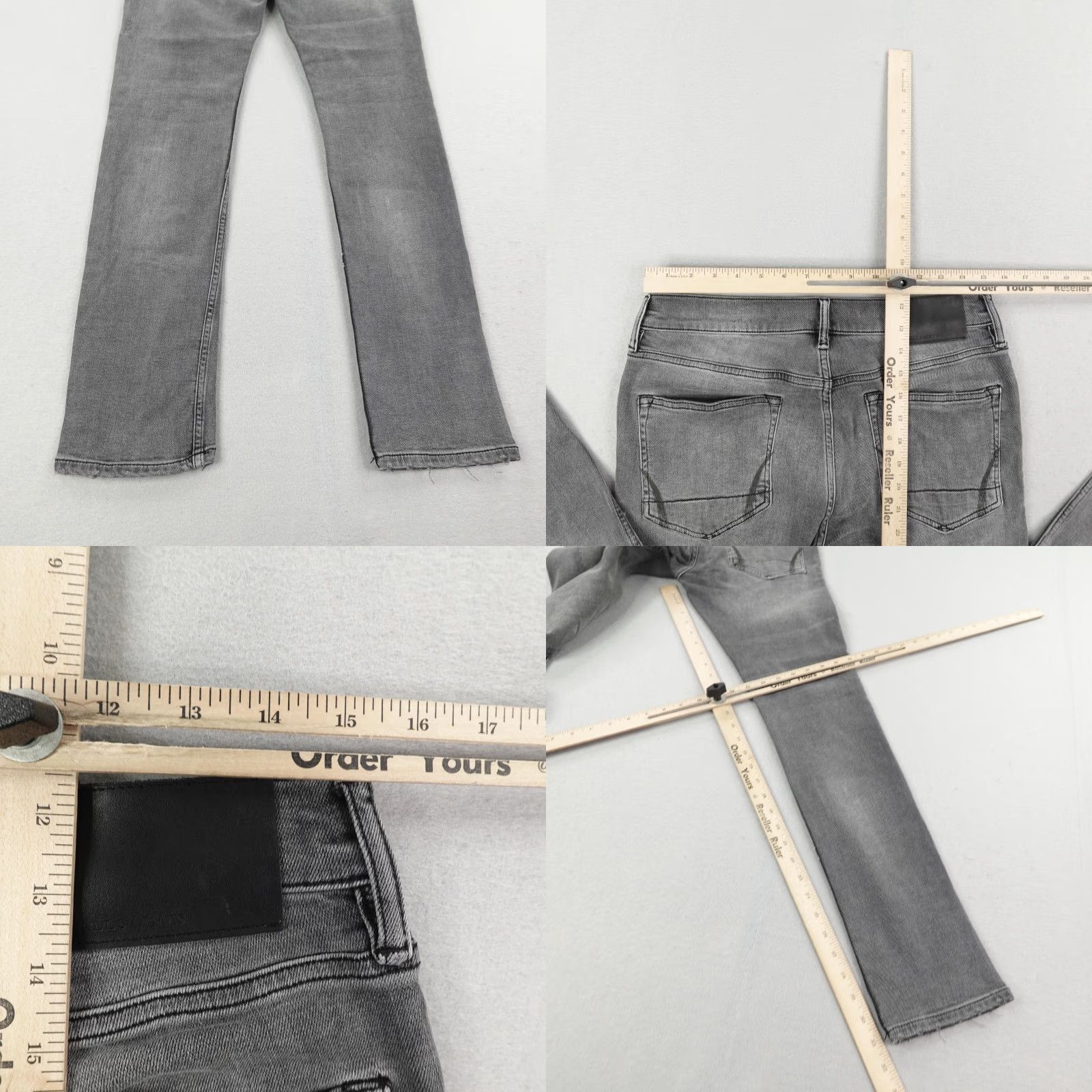Allsaints AllSaints Cigarette Jeans Mens 32 Slim Fit Distressed Button Fly Denim Faded Gray Size US 32 / EU 48 - 8 Thumbnail