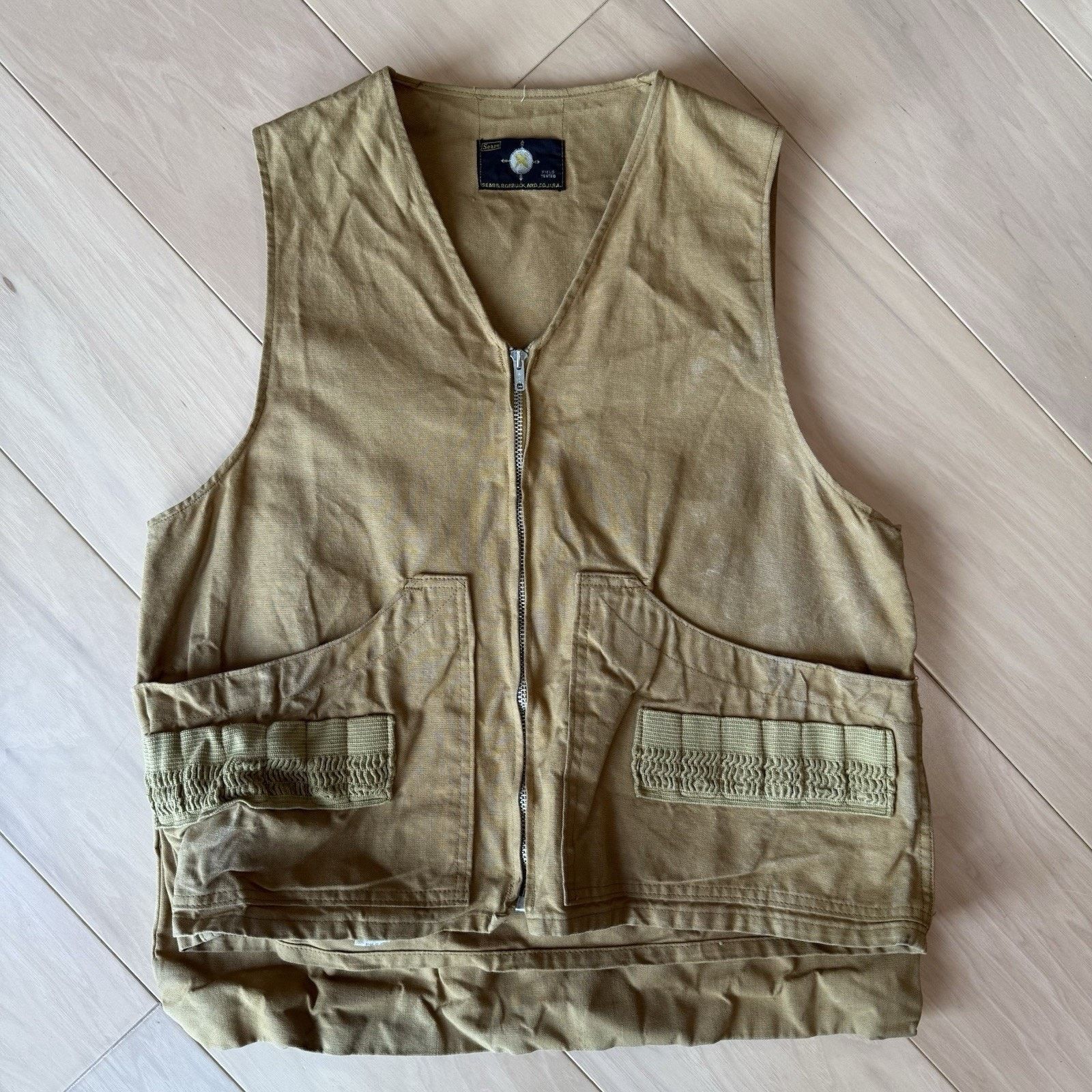Sears Vintage Sears Field Tested Vest Small Khaki 80s Outdoors Size US S / EU 44-46 / 1 - 2 Thumbnail