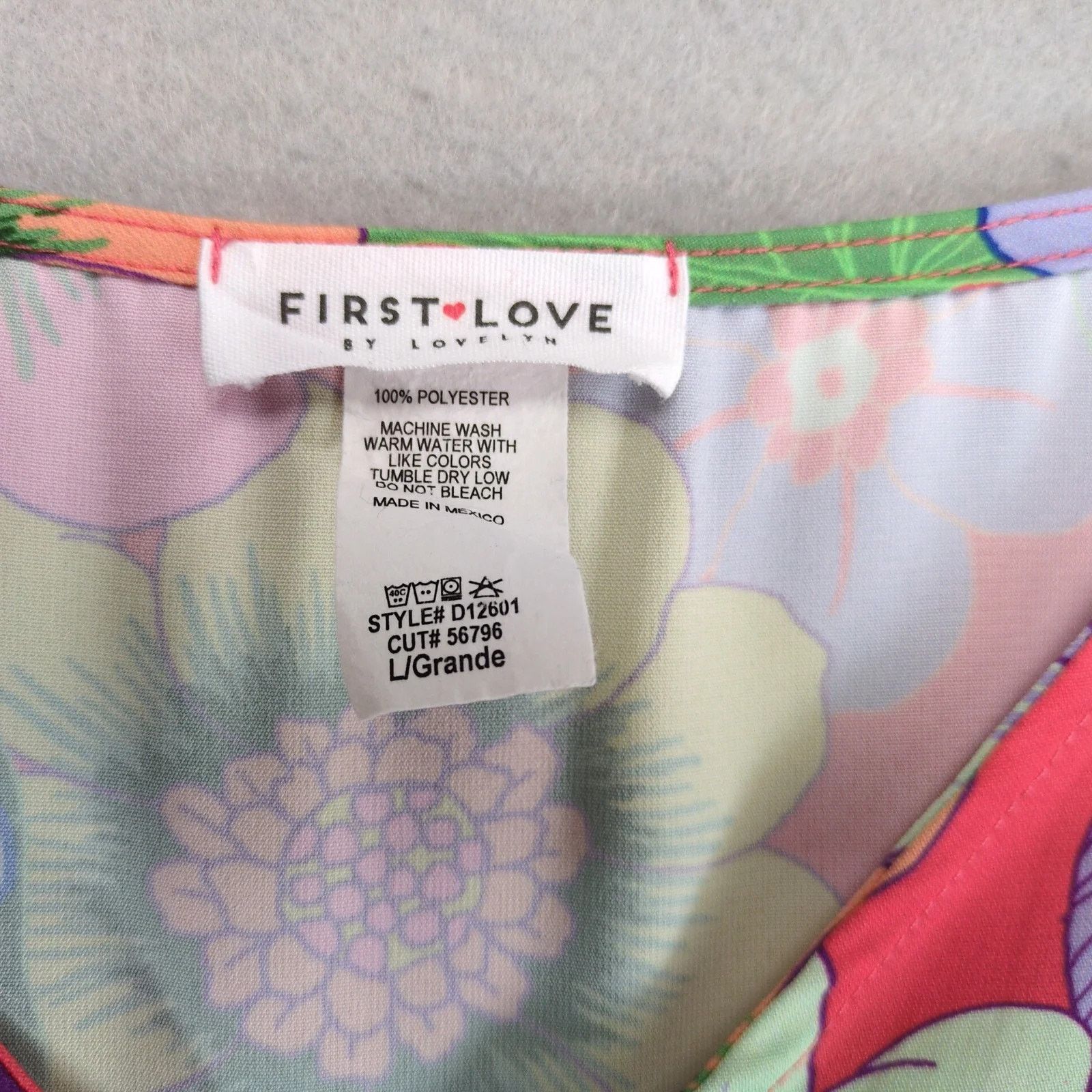 Vintage First Love Lovelyn Tropical Floral Babydoll Dress L Boho Size L / US 10 / IT 46 - 3 Thumbnail