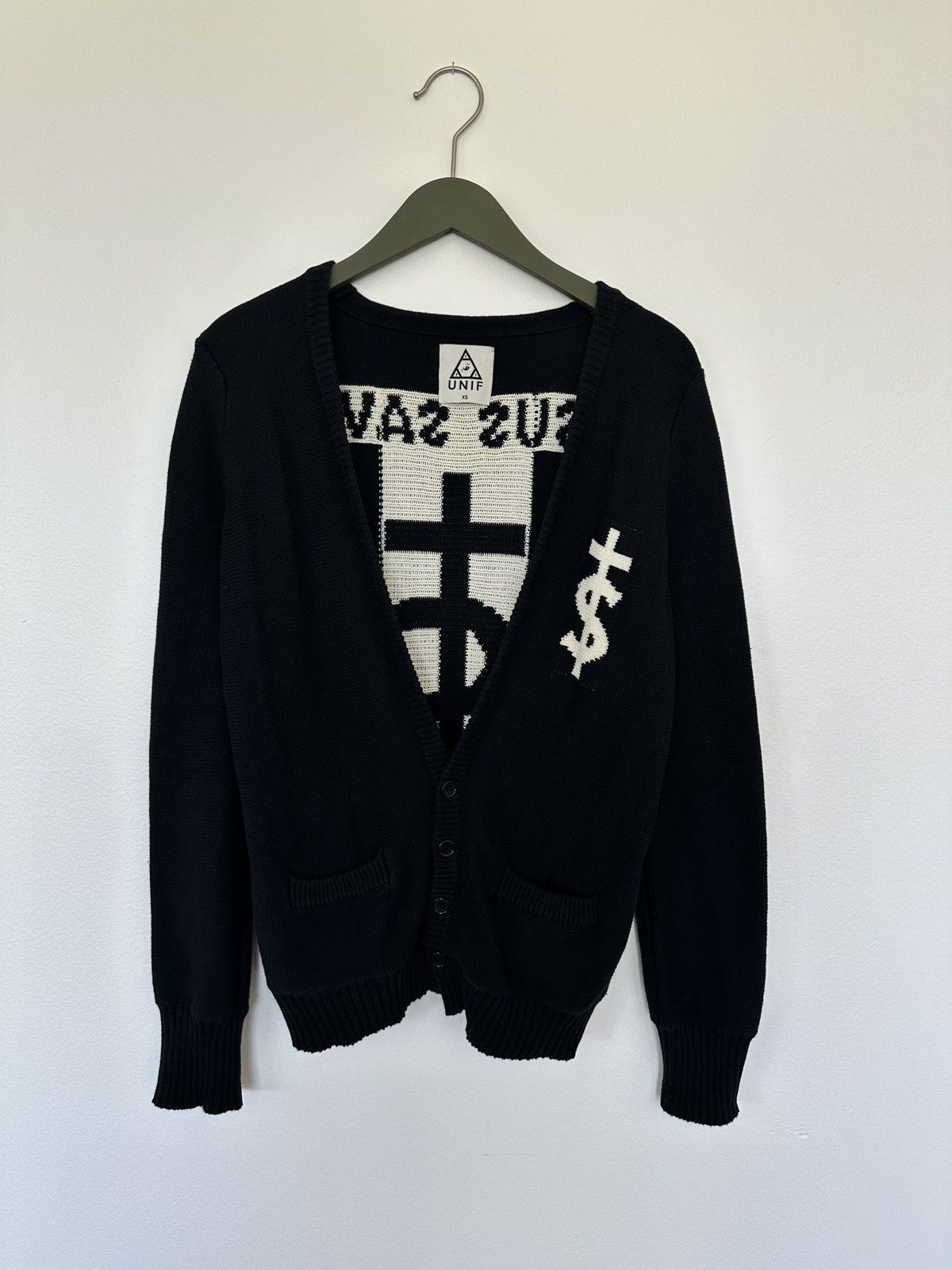 UNIF UNIF Vintage “Jesus Saves I Spend” Cardigan Sweater Size US S / EU 44-46 / 1 - 2 Thumbnail