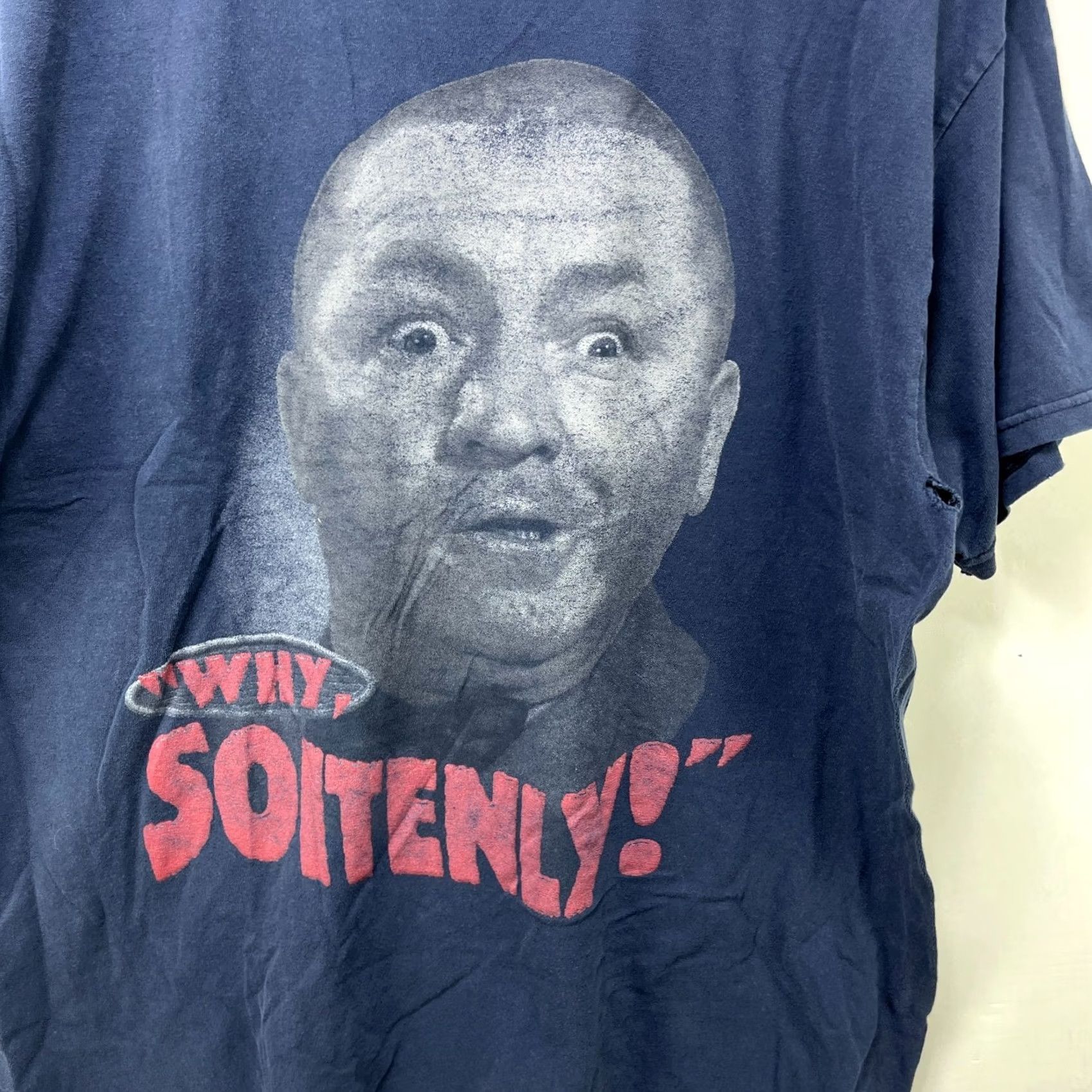 Vintage Vintage Curly Three Stooges T-Shirt Why Soitenly XL Blue 90s Mens Short Sleeve Crew Neck Cotton Pockets Logo Hooded Double-Sided Vintage Shirt Size US XL / EU 56 / 4 - 2 Thumbnail