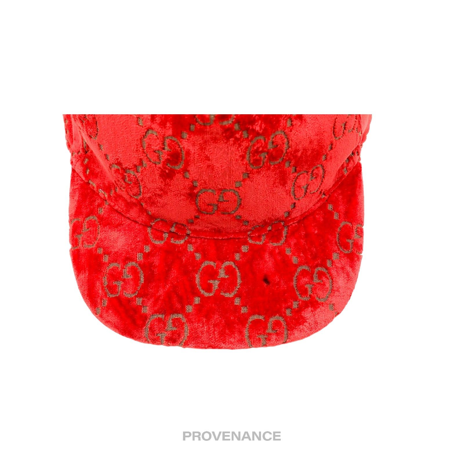 Gucci 🔴 Gucci GG Monogram Canvas Velour Cap - Orange Size ONE SIZE - 7 Thumbnail