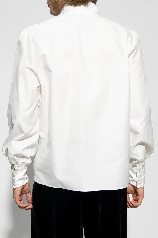 Saint Laurent Paris o1bcso1str0625 Lavalliere Neck Blouse In Cotton in White Size US XL / EU 56 / 4 - 5 Thumbnail