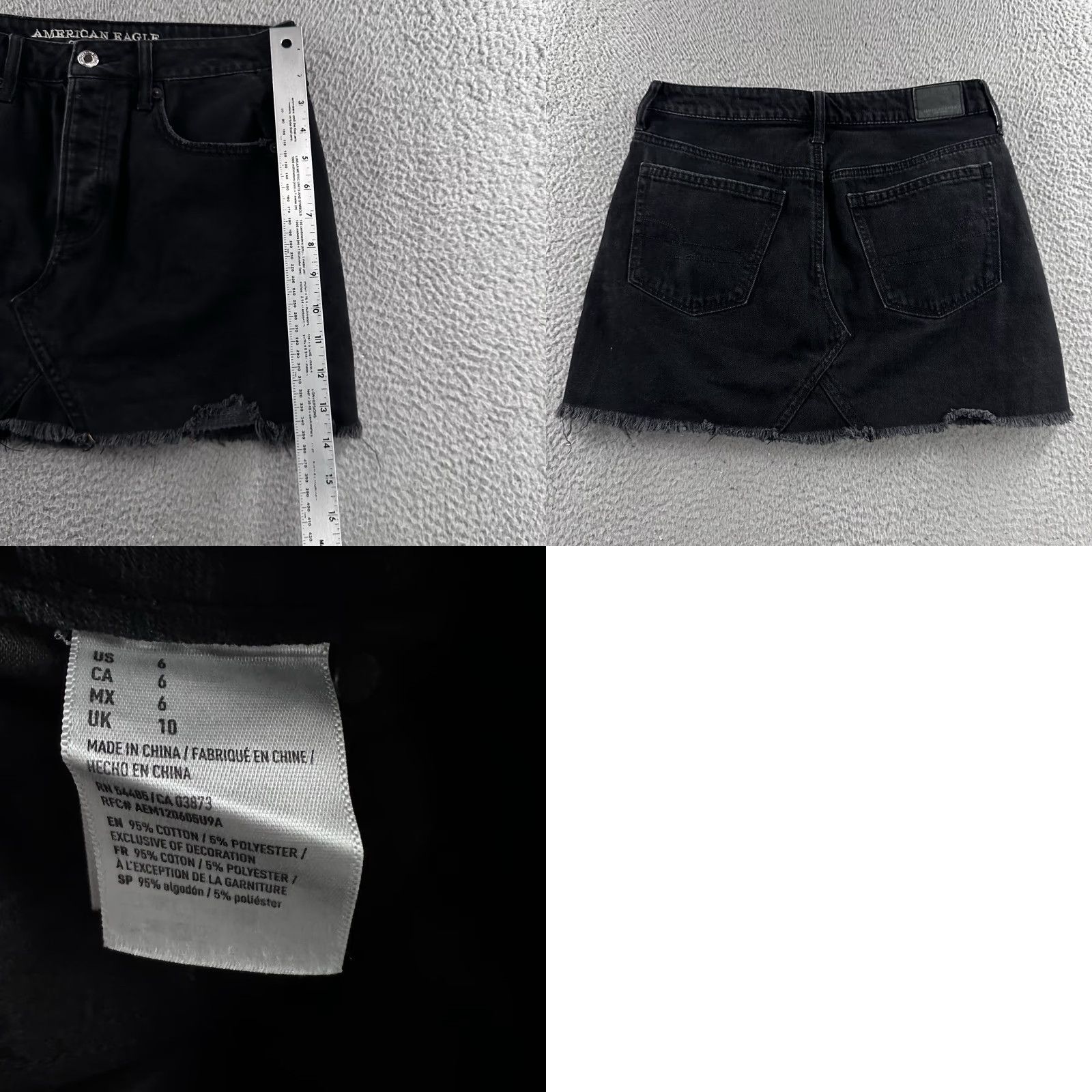 American Eagle Outfitters American Eagle Skirt Black Size 6 Mini Denim Stretch Cotton Blend Womens Size 28" / US 6 / IT 42 - 8 Thumbnail