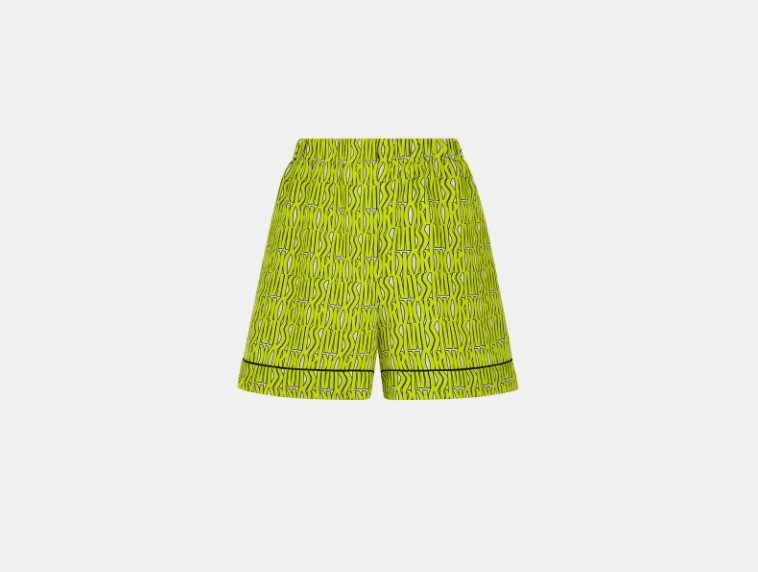 Dior o1w1db11225 451P42 Pajama Short in Green Size 26" / US 2 / IT 38 - 1 Thumbnail