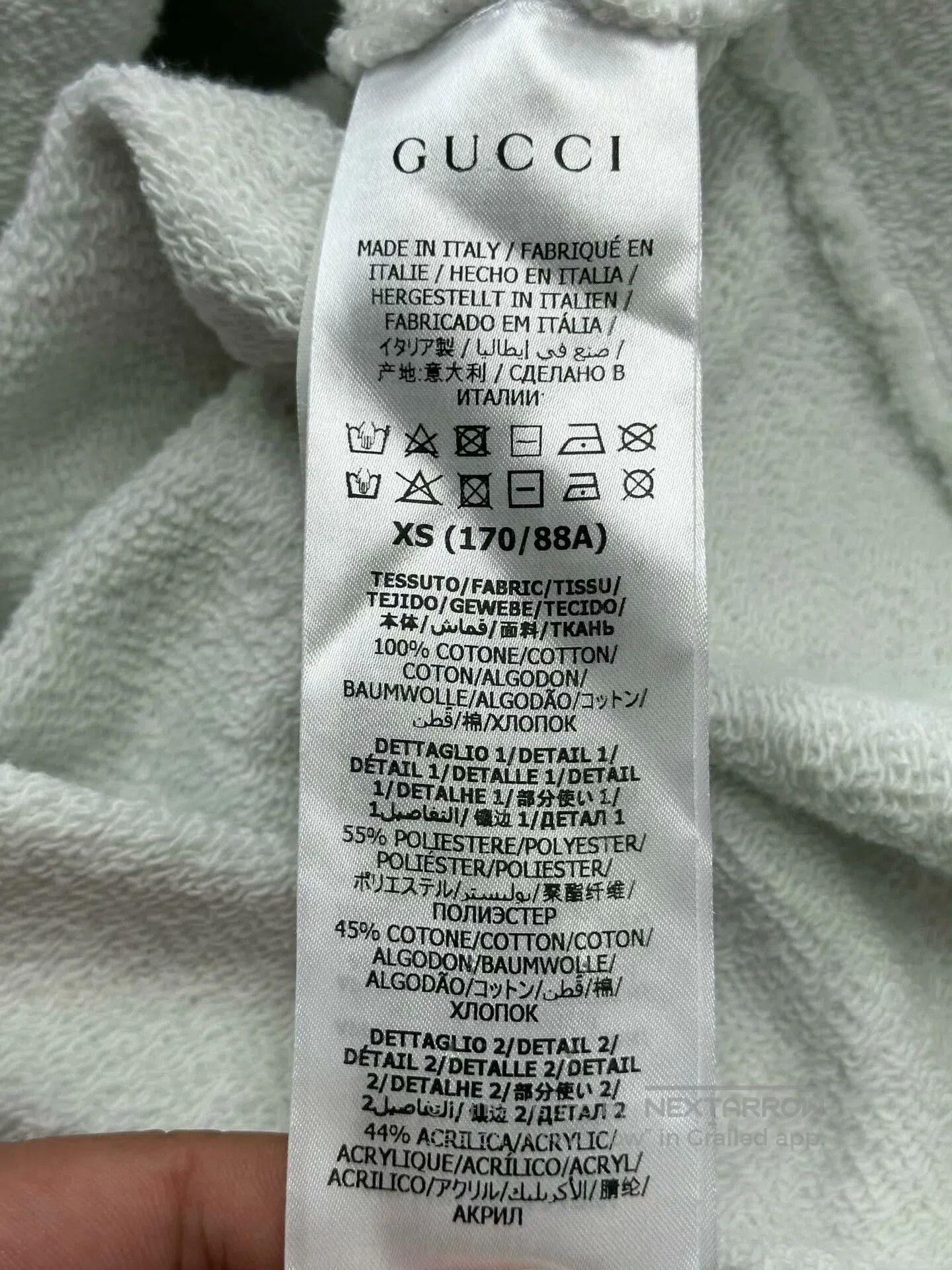 Gucci Gucci White Half-Zip Hoodie with Logo. Size XS / US 0-2 / IT 36-38 - 4 Thumbnail