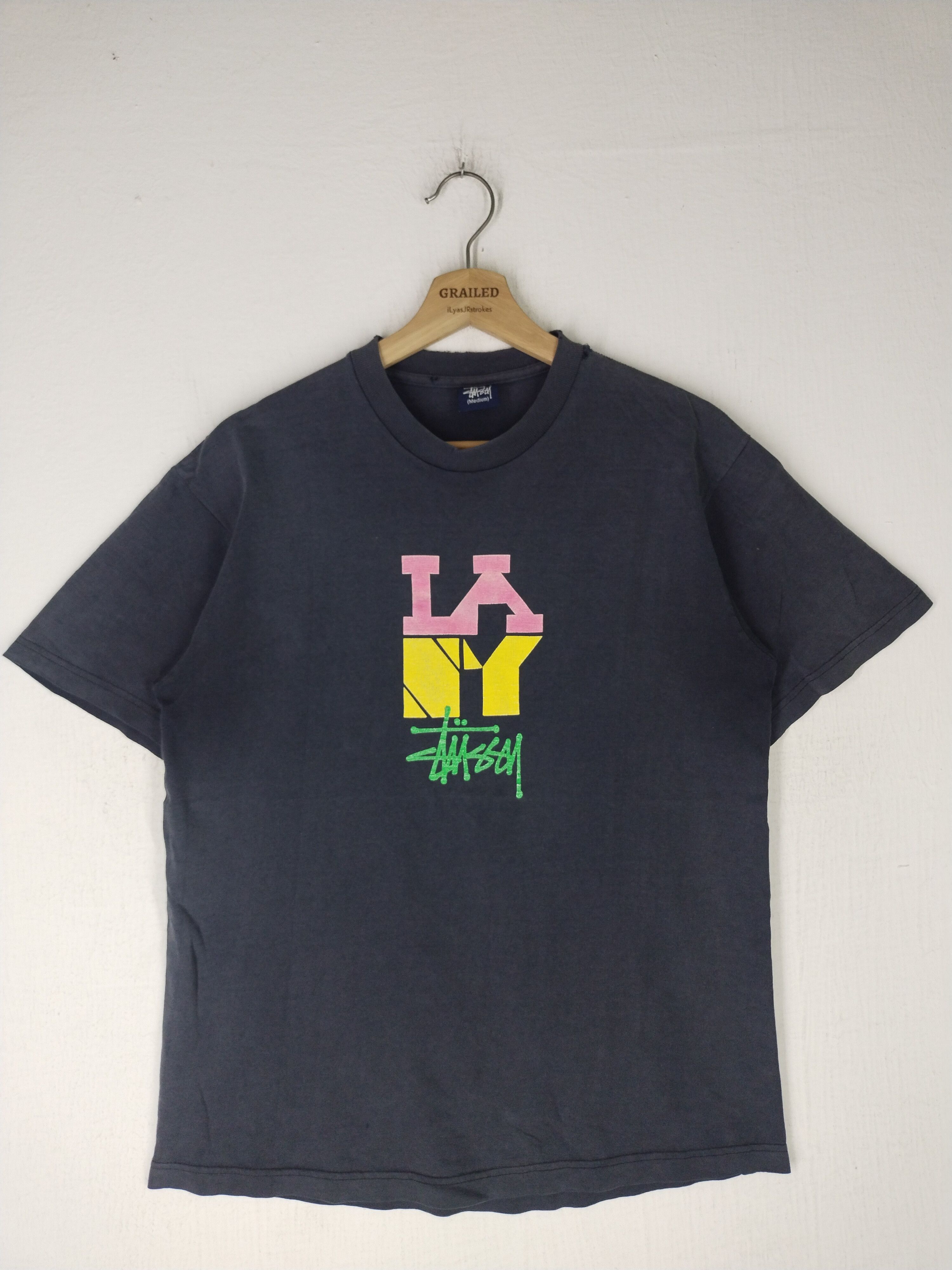 Stussy × Vintage Vintage 00's Stussy LA NY Stussy Faded Tee Size US M / EU 48-50 / 2 - 1 Thumbnail