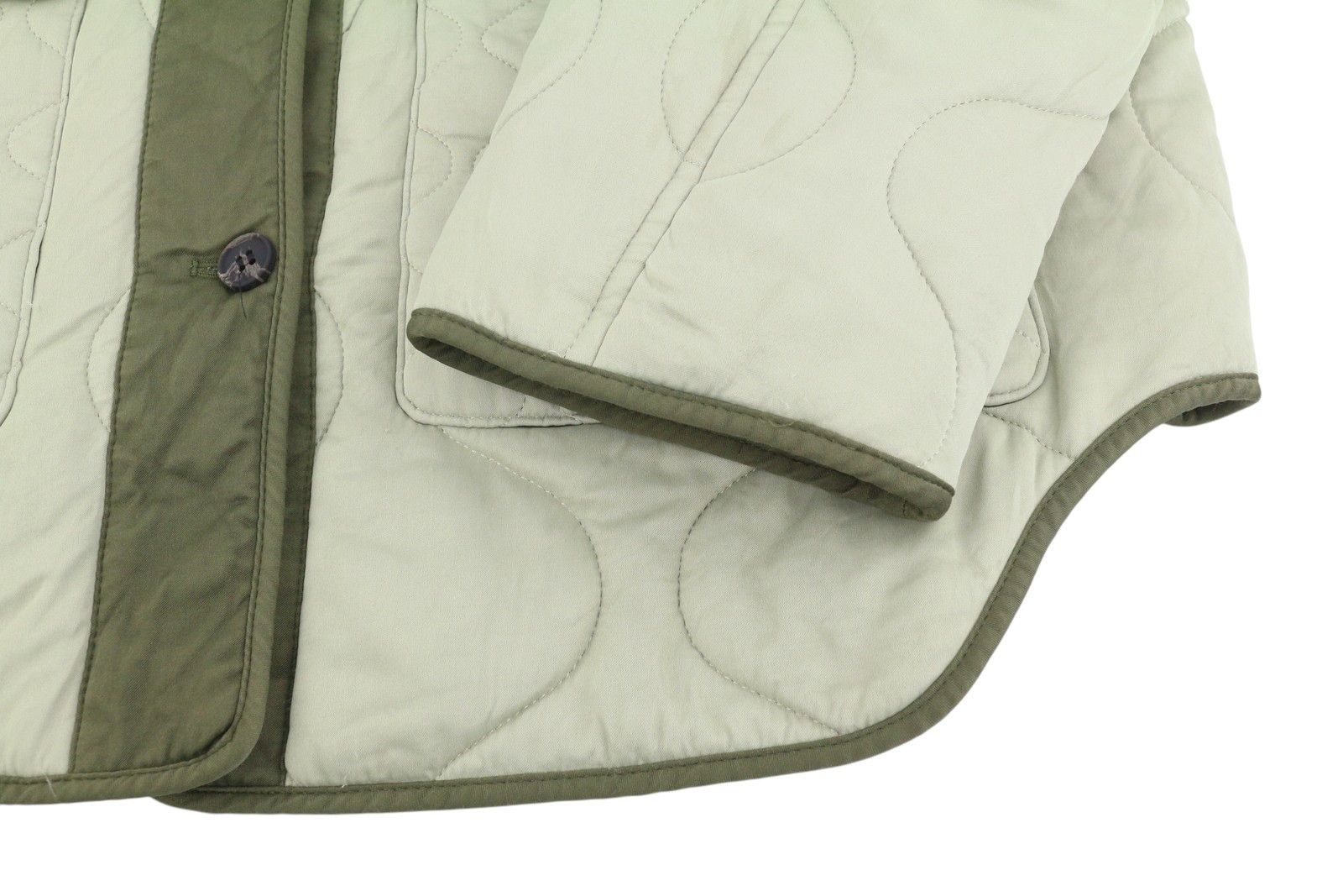 Allsaints Foxi Liner EU42 Green Quilted Button Crew Neck 86742 Size XL / US 12-14 / IT 48-50 - 6 Thumbnail
