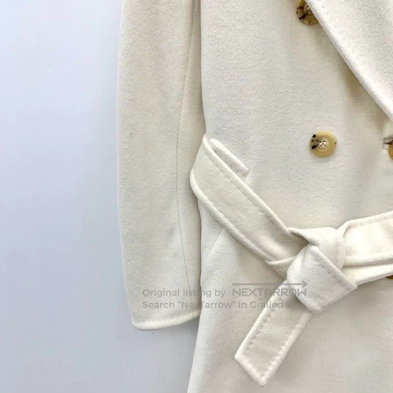 Max Mara Max Mara White Sheep Wool Lapel Double Breasted Long Sleev Size XS / US 0-2 / IT 36-38 - 4 Thumbnail