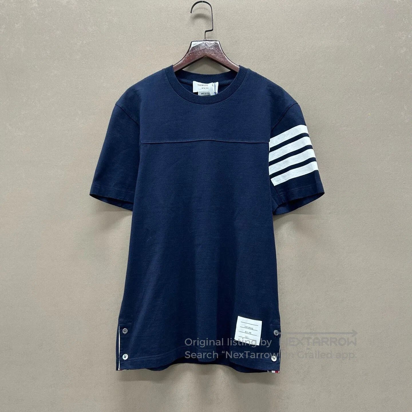 Thom Browne thom browne navy cotton short sleeve t. Size US S / EU 44-46 / 1 - 1 Thumbnail