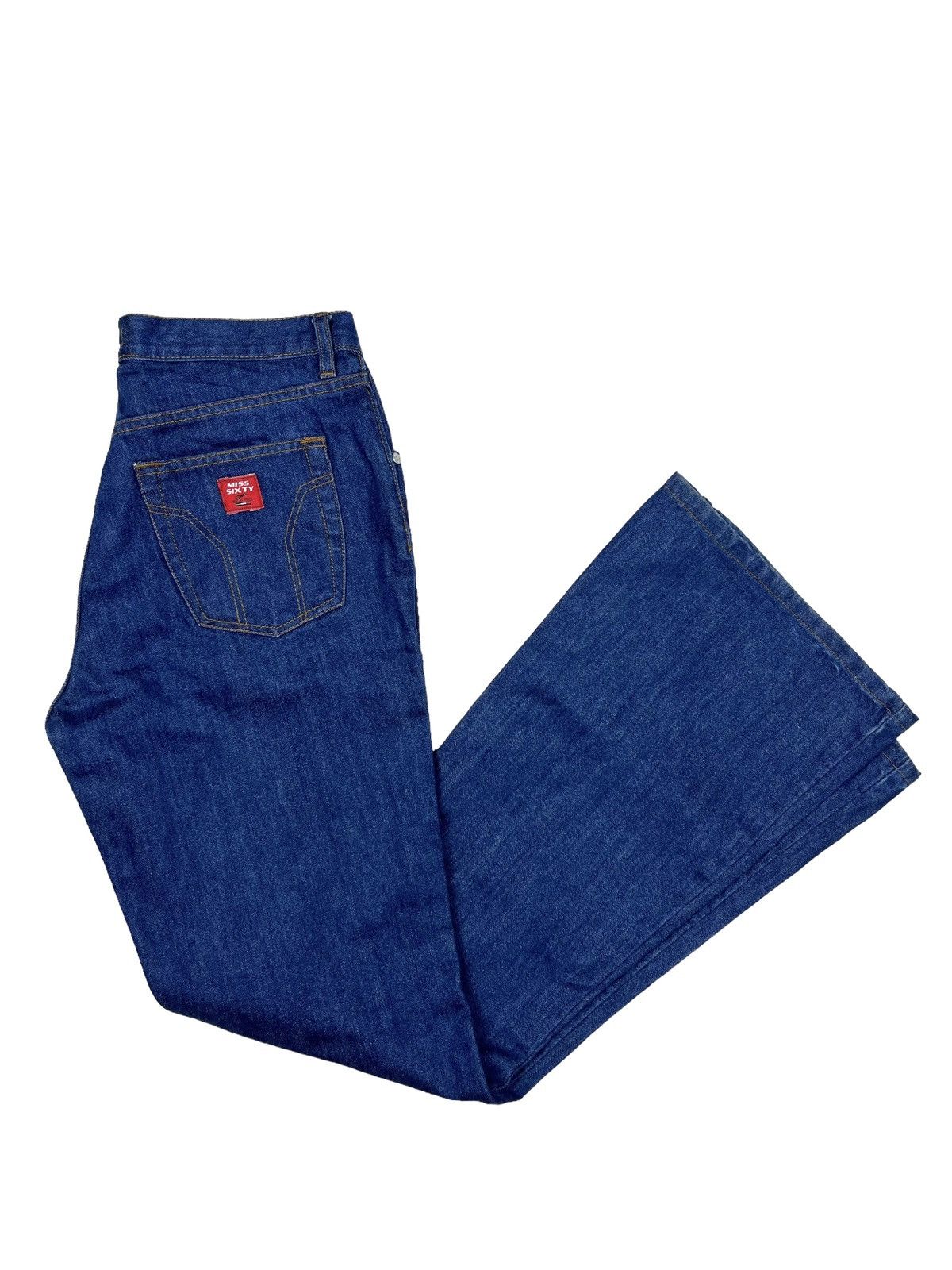 Vintage Vintage 90s Miss Sixty Flared Jeans Italy y2k Denim Size 32" / US 10 / IT 46 - 4 Thumbnail