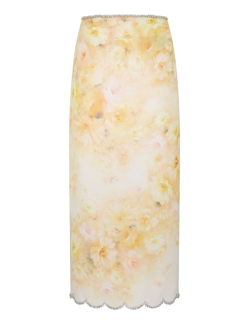 Zimmermann oc11z0925 Crush Scalloped Midi Skirt in Multicolor Size 32" / US 10 / IT 46 - 1 Thumbnail