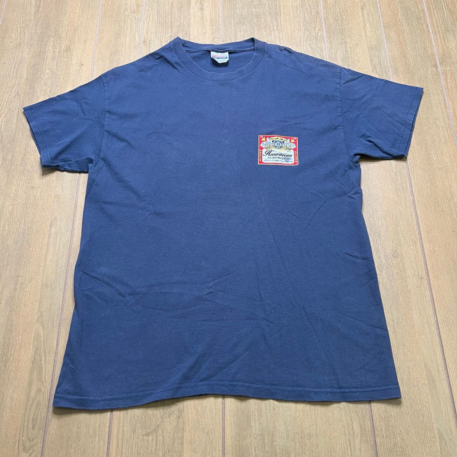 Hanes Y2K Aloha North Shore HS Hawaiian Surfrider Blue T-Shirt L Size US L / EU 52-54 / 3 - 1 Thumbnail