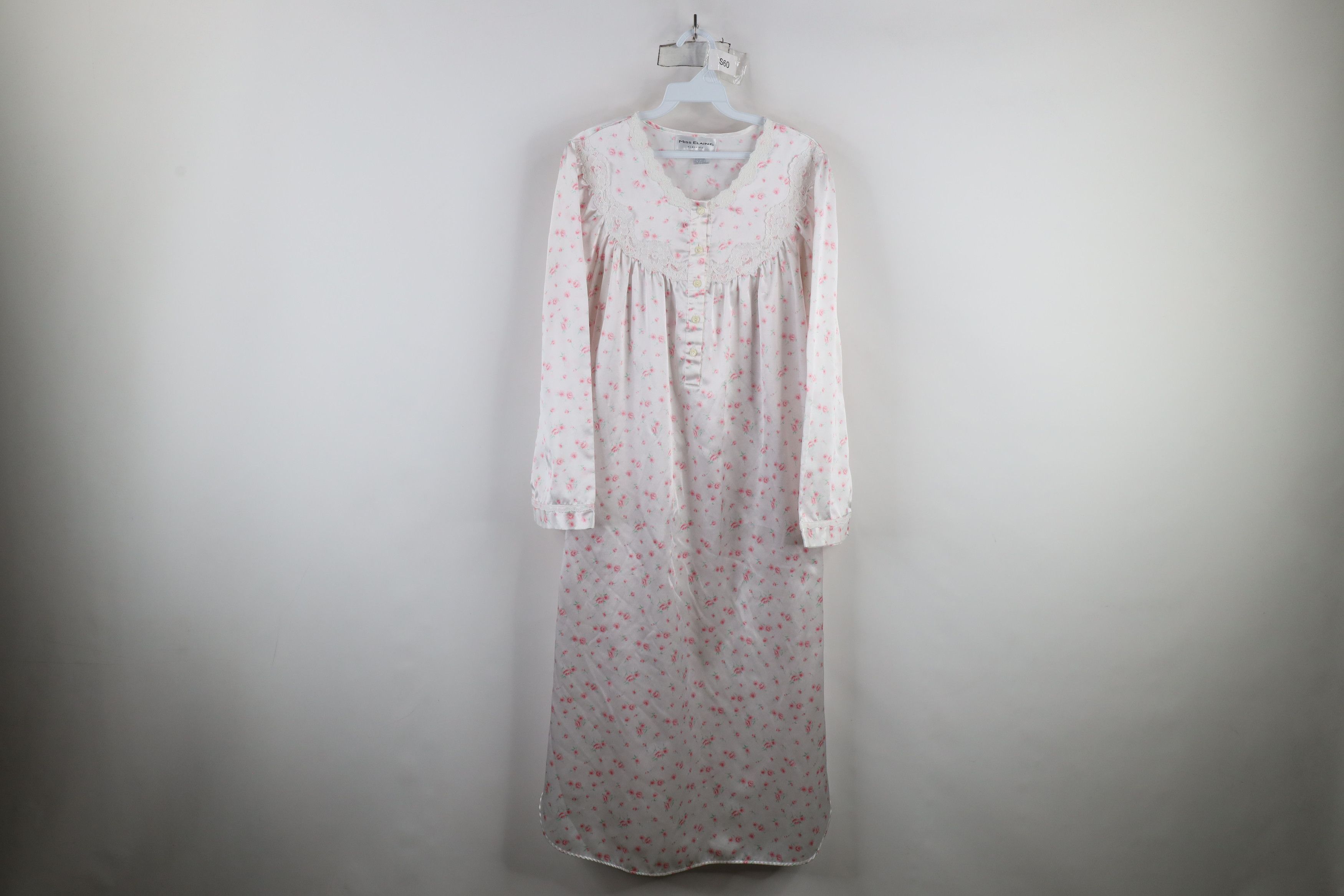 Vintage Vintage 90s Miss Elaine Lace Flower Night Gown Sleep Size M / US 6-8 / IT 42-44 - 1 Thumbnail