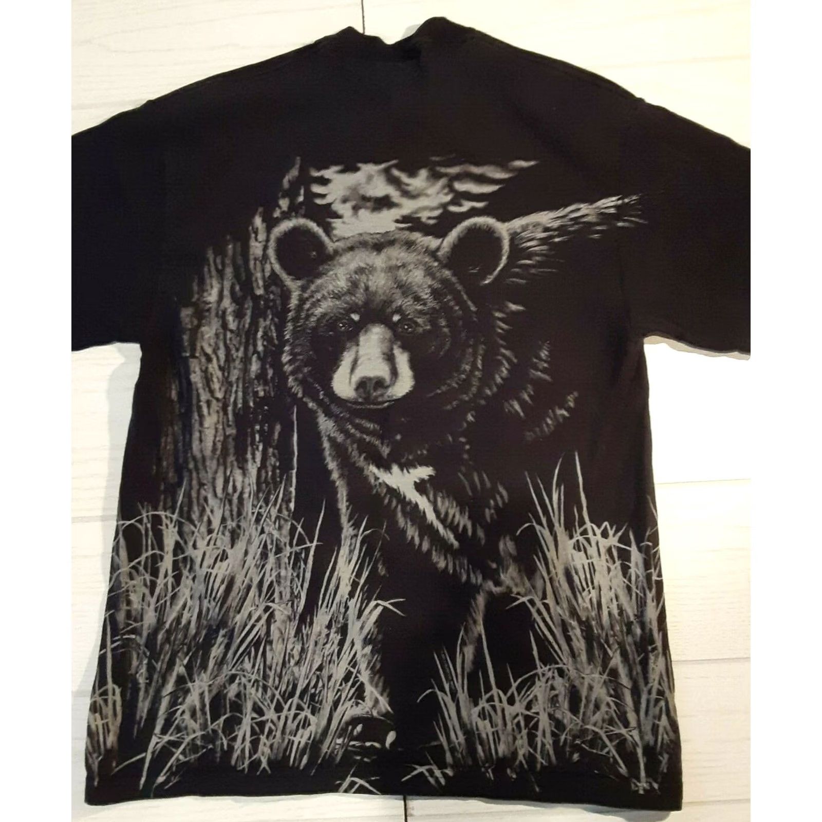 Delta VINTAGE Grizzly Mama Bear Wildlife T-Shirt LG Black Delta Nature Front&Back Size US L / EU 52-54 / 3 - 4 Thumbnail