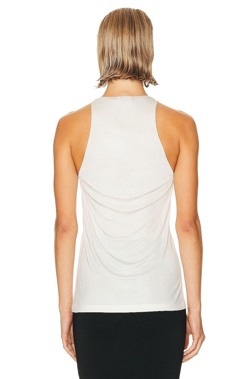 Saint Laurent Paris o1s1wg111124 Tank Top Shiny Jersey in Craie Size S / US 4 / IT 40 - 4 Thumbnail