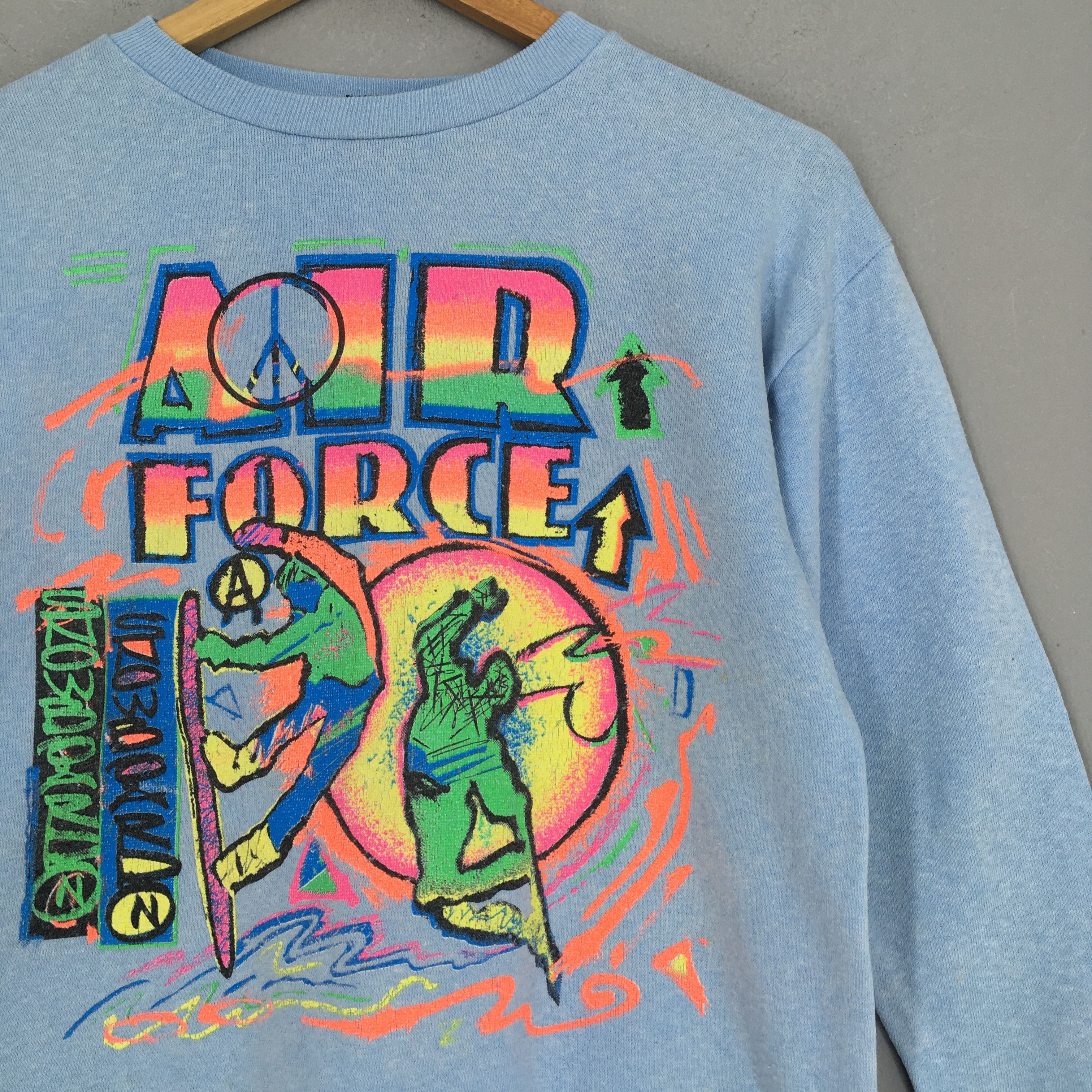 Vintage Vintage 90s Air Force Snowboard Blue Sweatshirt Youth Large Size US L / EU 52-54 / 3 - 2 Thumbnail