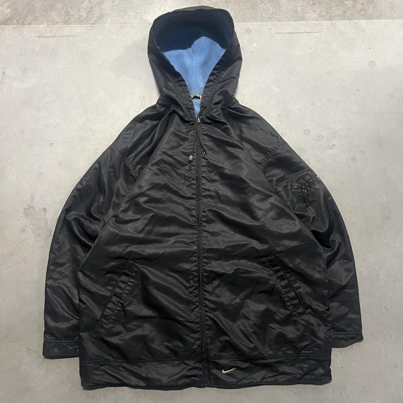 Nike Crazy Vintage Y2K/2000s Nike Black Essential Swoosh WindBreaker Hoodie! Size US XXL / EU 58 / 5 - 1 Thumbnail