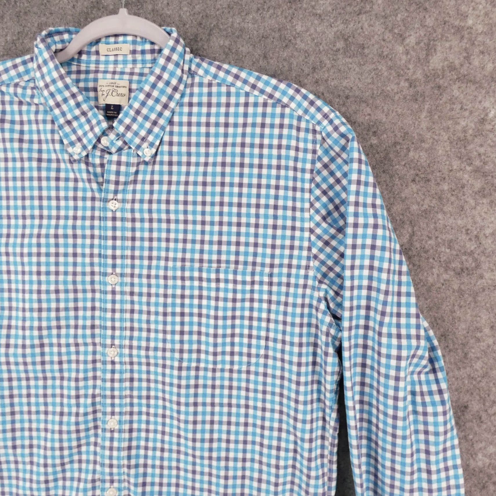 J.Crew J.CREW Shirt Men L Classic Long Sleeve Button-Up Blue White Turquoise Check Size US L / EU 52-54 / 3 - 6 Thumbnail