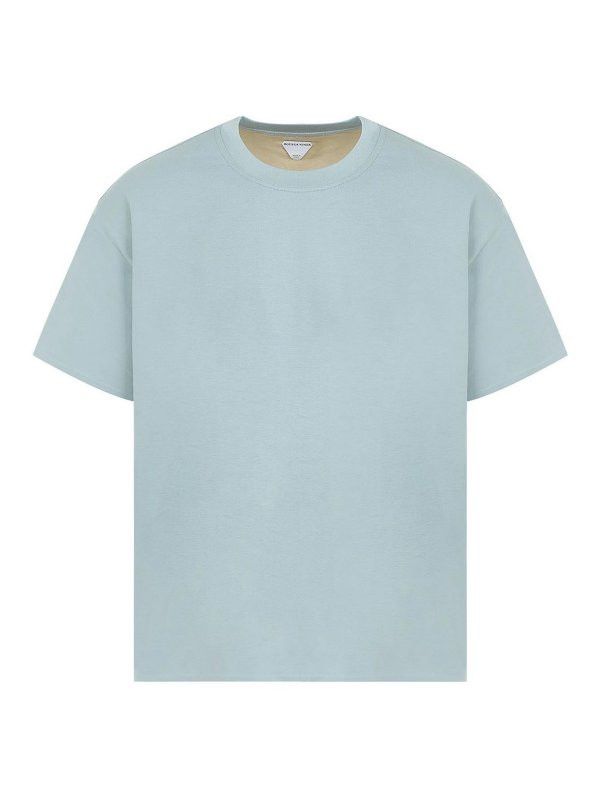 Bottega Veneta o1s1rm0326 Double Layer Light Cotton Jersey T-Shirt in Blue Size US S / EU 44-46 / 1 - 1 Thumbnail