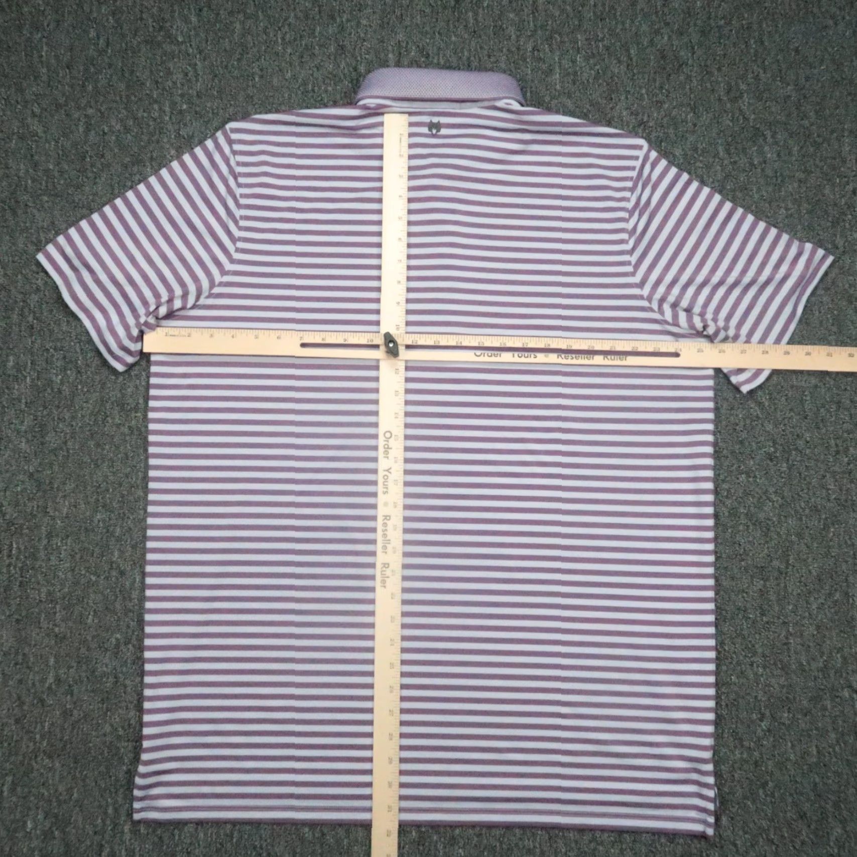 Vintage Greyson Polo Shirt Mens XL Purple Striped Snap Front Performance Polo (Golf) Size US XL / EU 56 / 4 - 6 Thumbnail