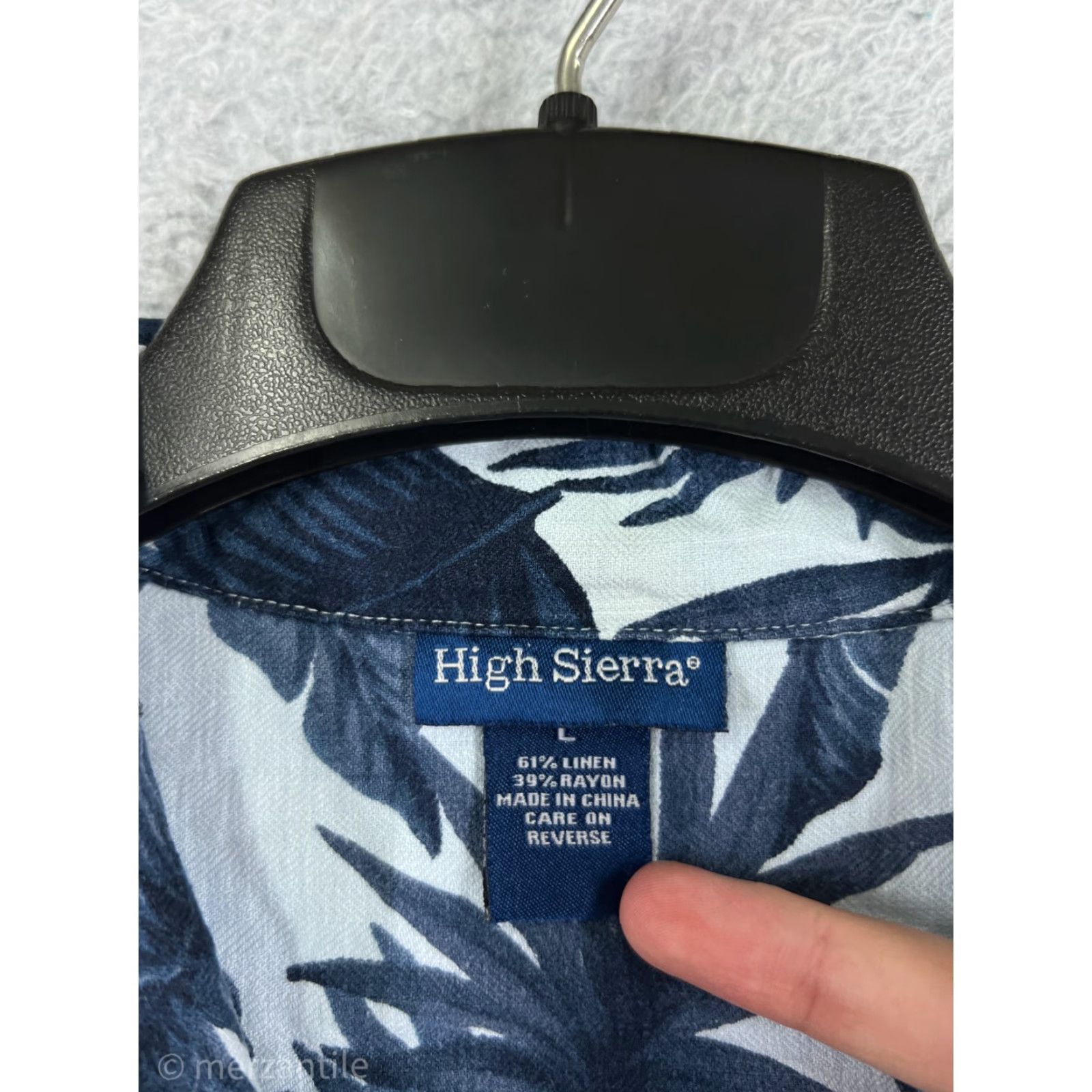 High Sierra High Sierra Shirt Mens Large Blue Floral Hibiscus Palm Button Up Linen Blend Size US L / EU 52-54 / 3 - 3 Thumbnail