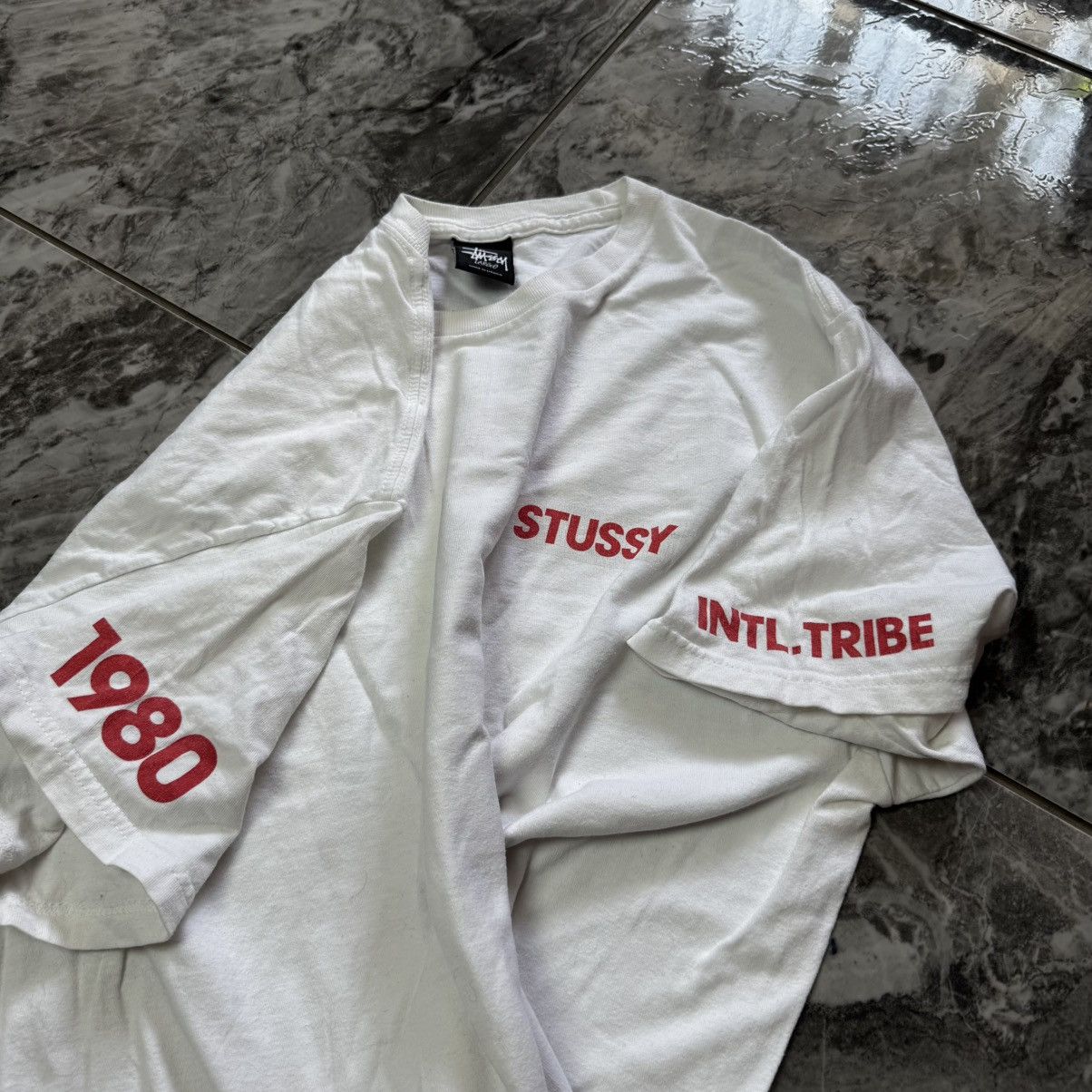 Stussy × Vintage Vintage Stussy Flag Lightly T-Shirt Size L Size US L / EU 52-54 / 3 - 3 Thumbnail