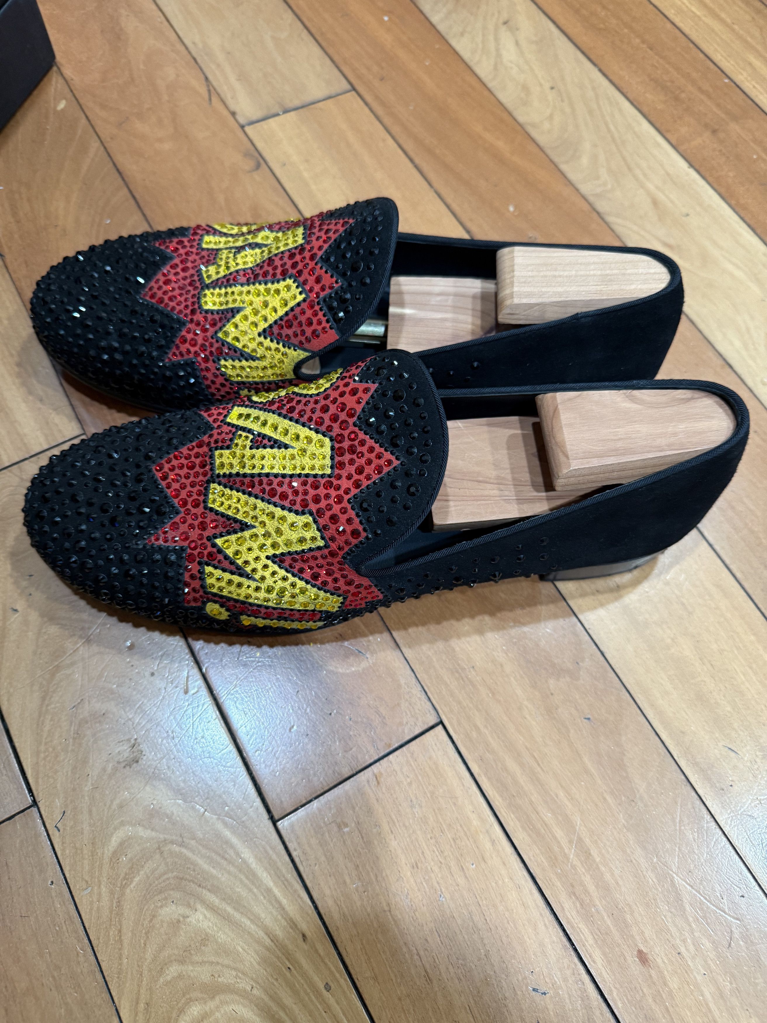 Giuseppe Zanotti Giuseppe Zanotti BAM rhinstone velvet shoes Size US 9 / EU 42 - 2 Thumbnail