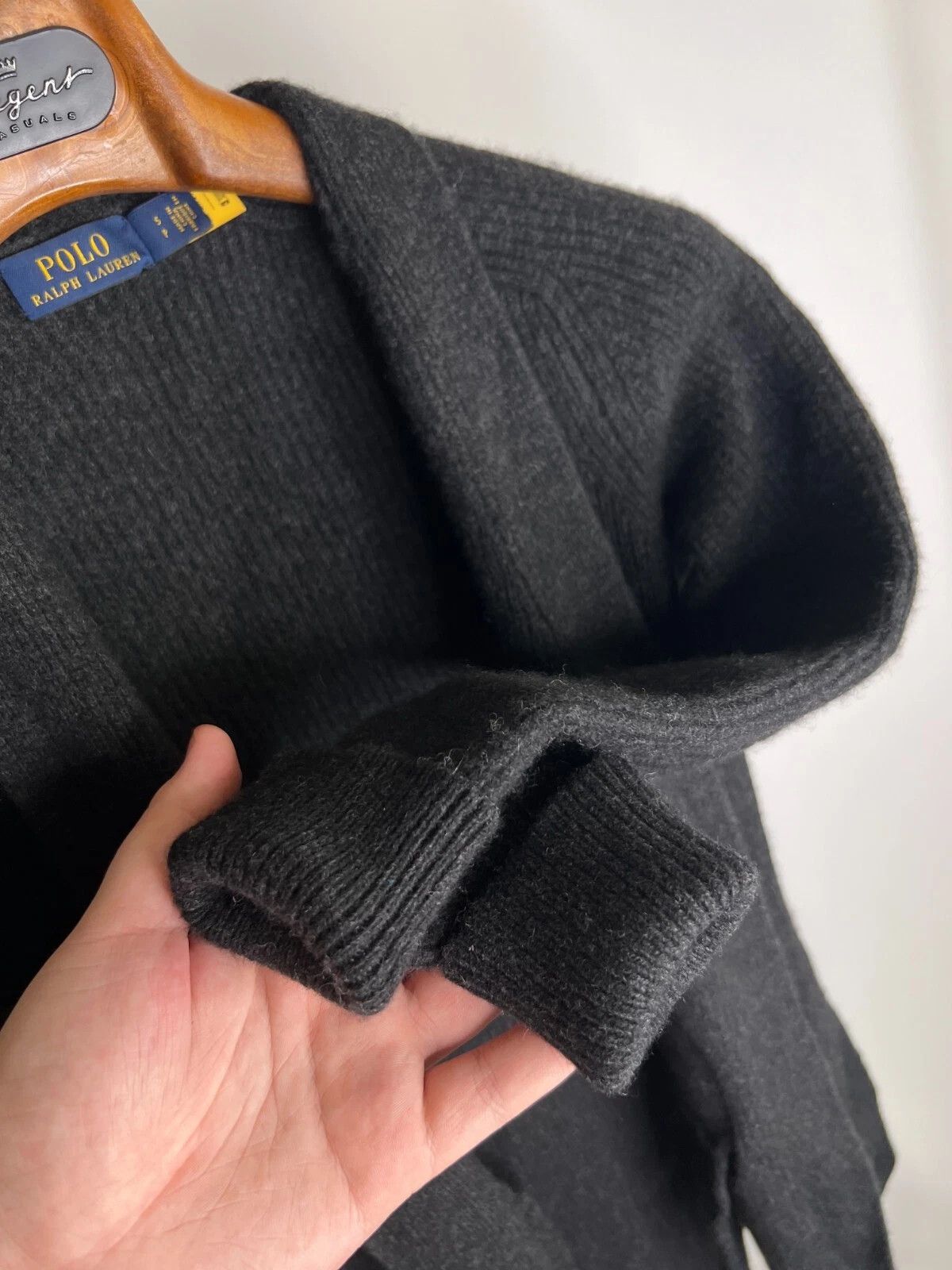 Polo Ralph Lauren Polo Ralph Lauren Long Open Dark Grey Cardigan Wool Cashmere Size S / US 4 / IT 40 - 5 Thumbnail