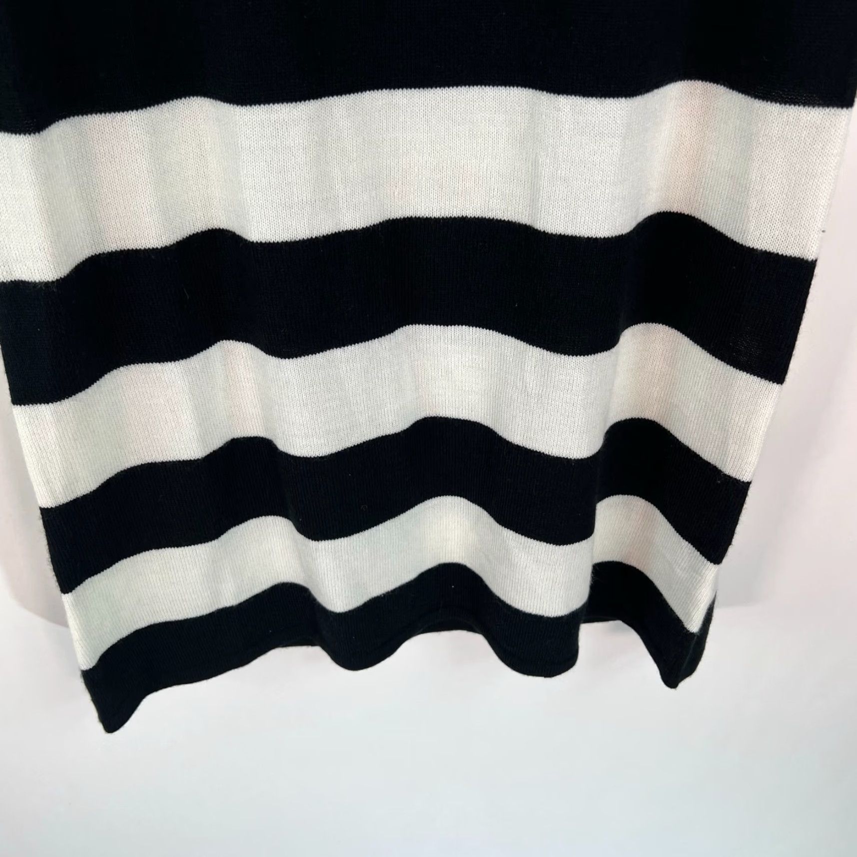 Vintage LIV Womens Long Sleeves Cowl Neck Black White Striped Sweater Dress Size M Size M / US 6-8 / IT 42-44 - 4 Thumbnail