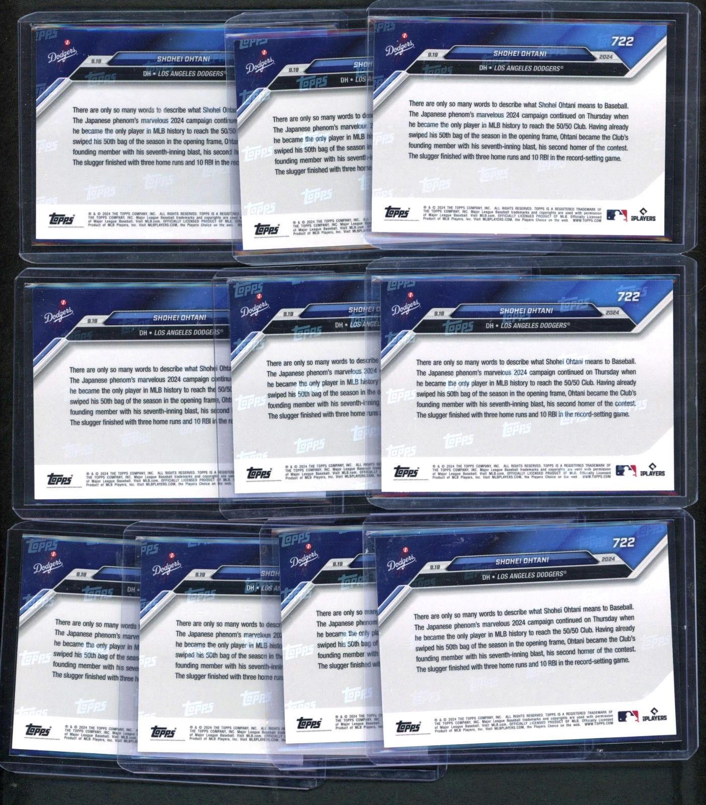 Other (10) 2024 Topps NOW #722 Shohei Ohtani 1st 50/50 Player Size ONE SIZE - 2 Thumbnail