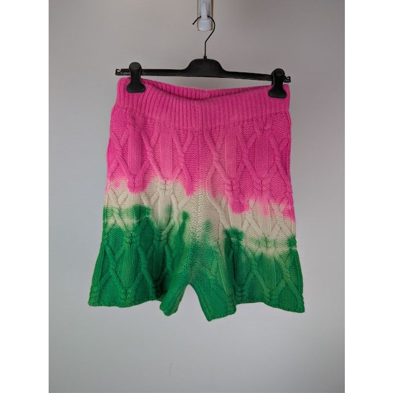 The Elder Statesman o1rshd1 Dip Dye Chunky Knitwear Shorts in Ivory/ Gecko/ Pink Size US 34 / EU 50 - 1 Thumbnail