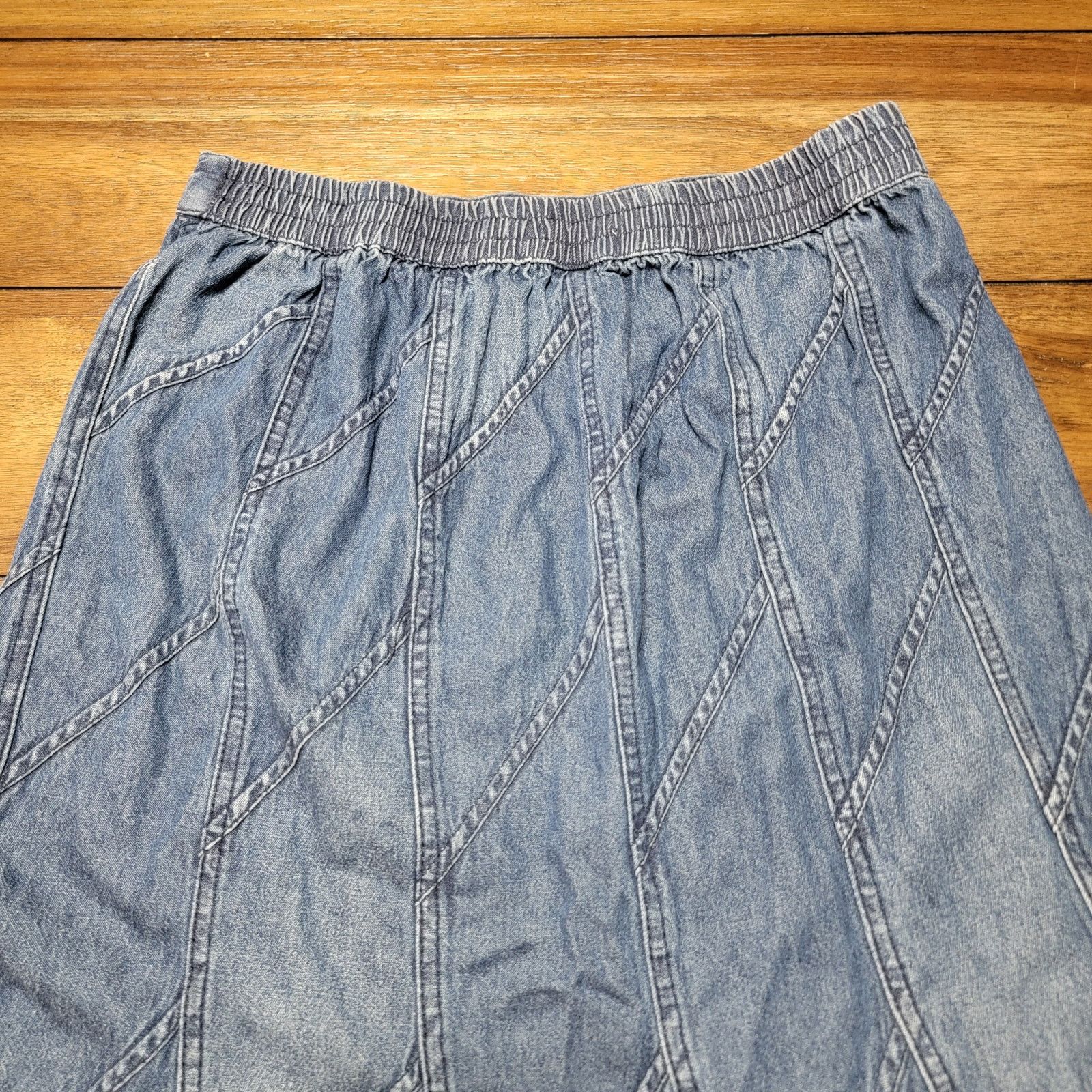 Other Studio West Thin Denim Maxi Flared Skirt - Size Small Size 28" / US 6 / IT 42 - 4 Thumbnail