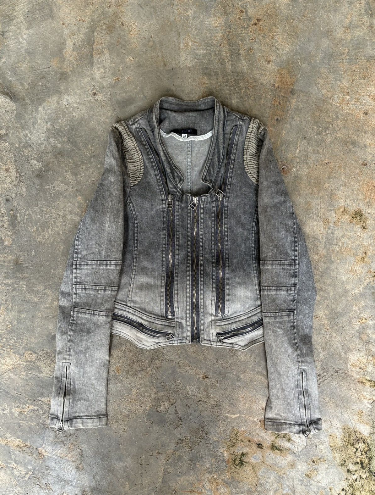 If Six Was Nine Y2k Plus Multi Zipper Ifsixwasnine Punk Style Denim Jacket Size M / US 6-8 / IT 42-44 - 1 Thumbnail
