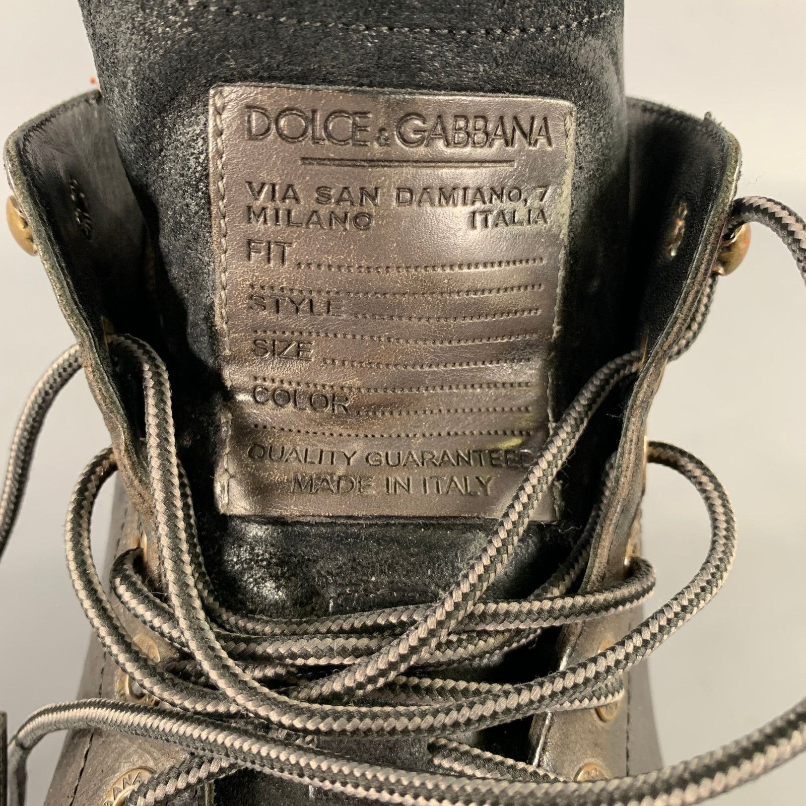 Dolce & Gabbana Size 12 Brown Black Wingtip Leather Hike Boots Size US 12 / EU 45 - 8 Thumbnail