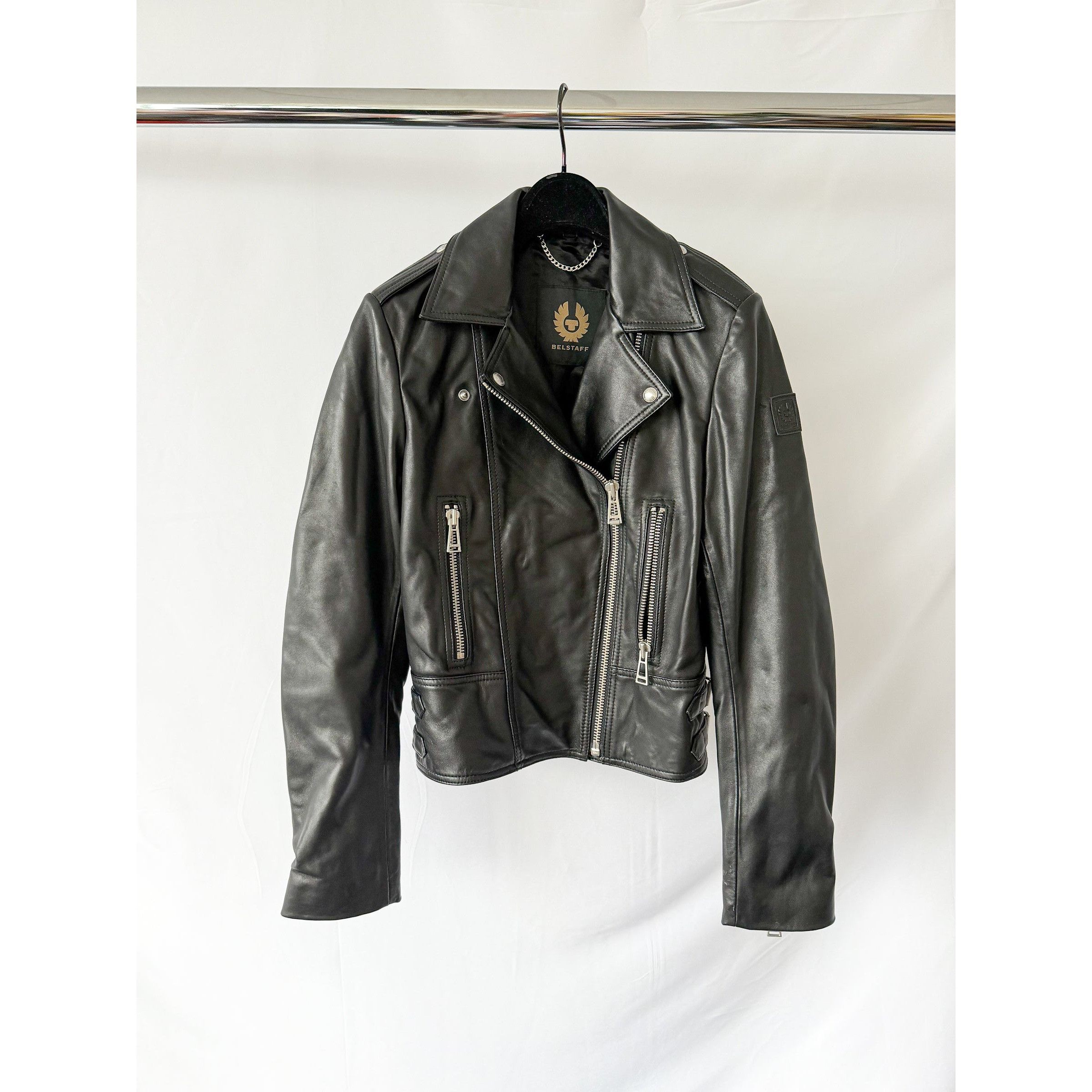 Belstaff Belstaff Black Leather Marianne Biker Jacket Size S / US 4 / IT 40 - 1 Thumbnail