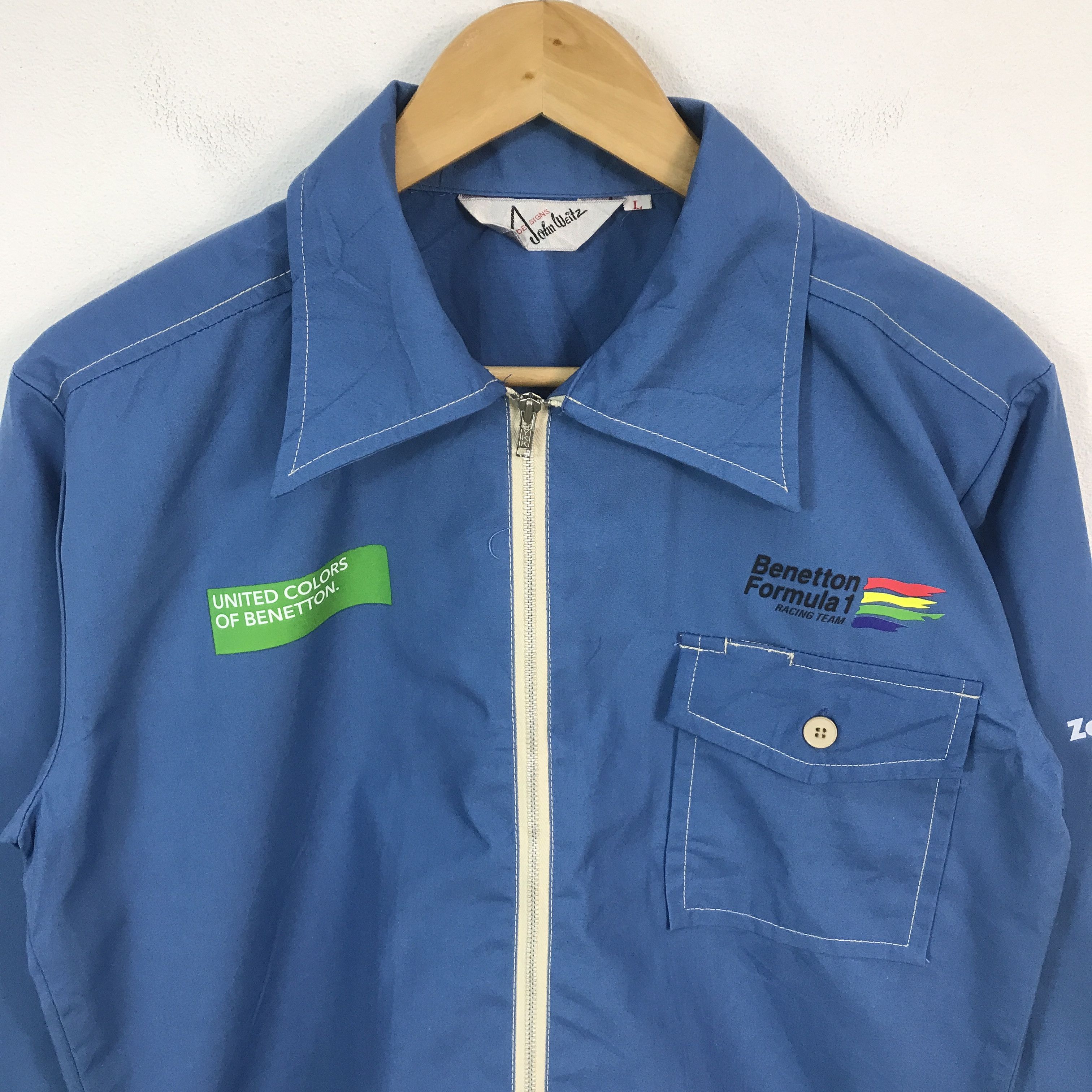 Benetton × Japanese Brand Vtg Benetton Formula 1 Racing Team Japan jacket Size US L / EU 52-54 / 3 - 3 Thumbnail