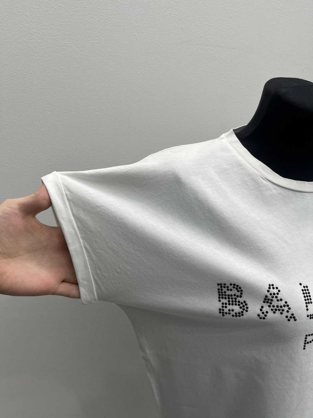 Balmain Balmain Crystals Logo Cotton Tee T-shirt Size XS / US 0-2 / IT 36-38 - 4 Thumbnail