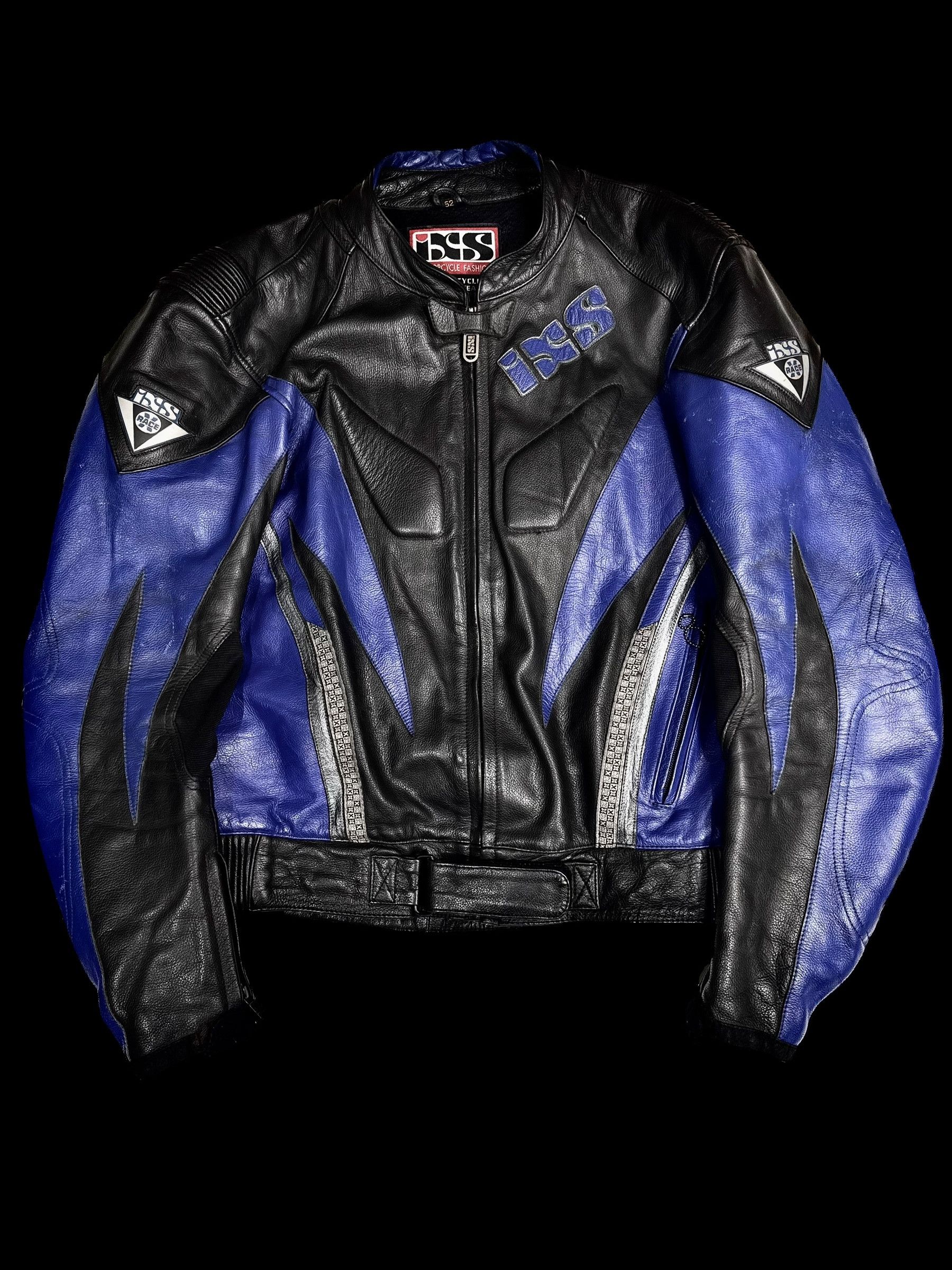 IXS biker racer leather jacket vintage like balenci