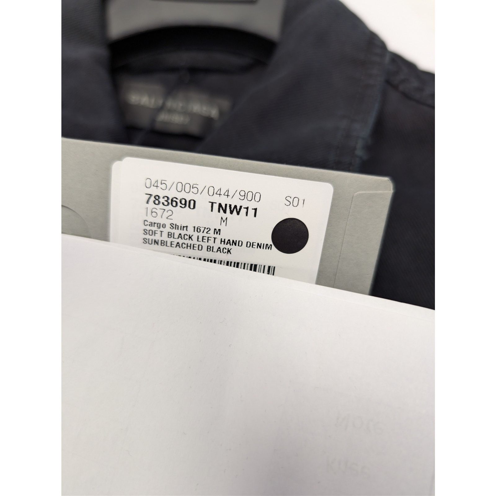 Balenciaga o1rshd1 Left-Hand Denim Cargo Shirt in Sunbleached Black Size US M / EU 48-50 / 2 - 23 Thumbnail