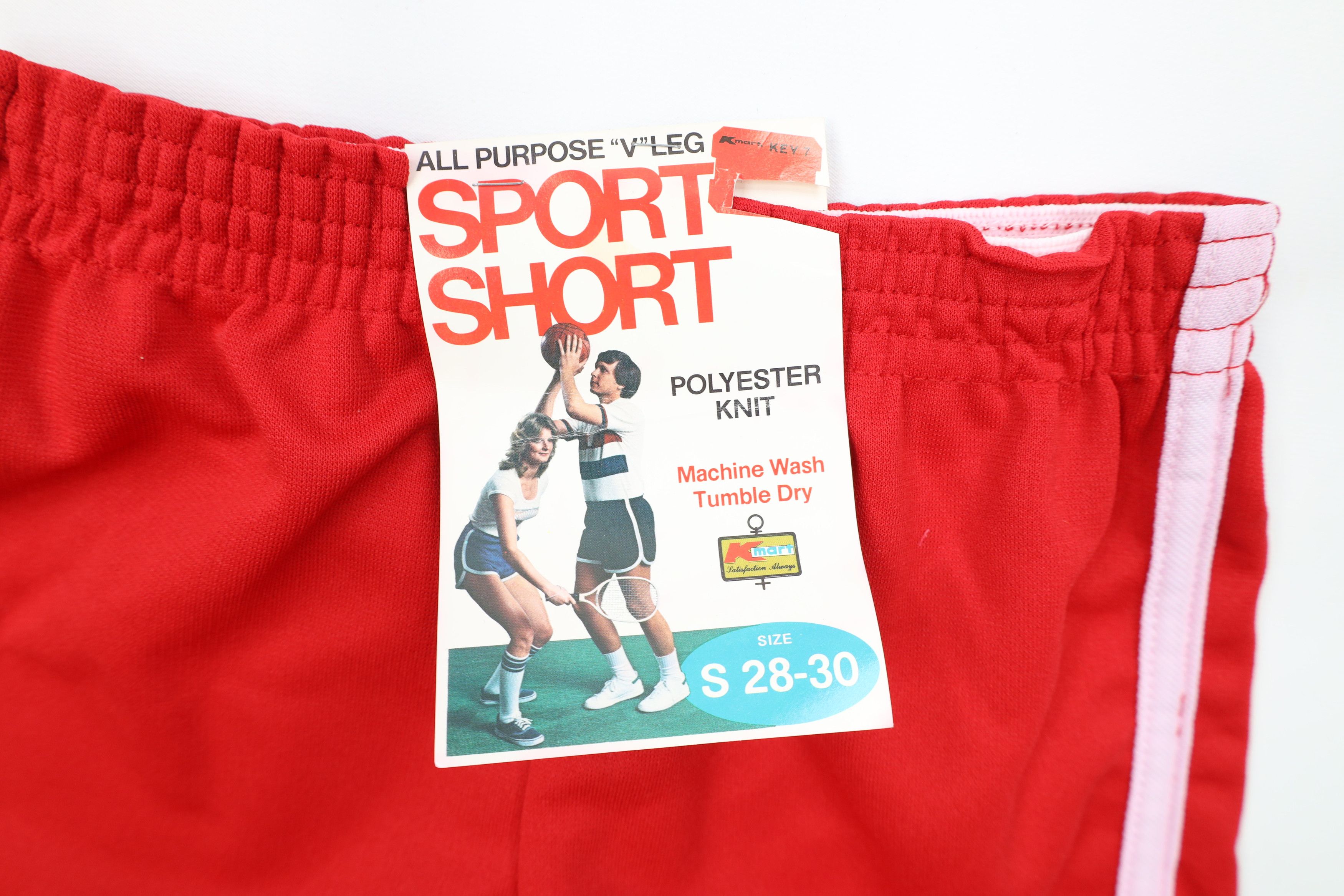 Vintage Deadstock Vintage 70s Streetwear Knit Short Shorts Red USA Size US 30 / EU 46 - 6 Thumbnail